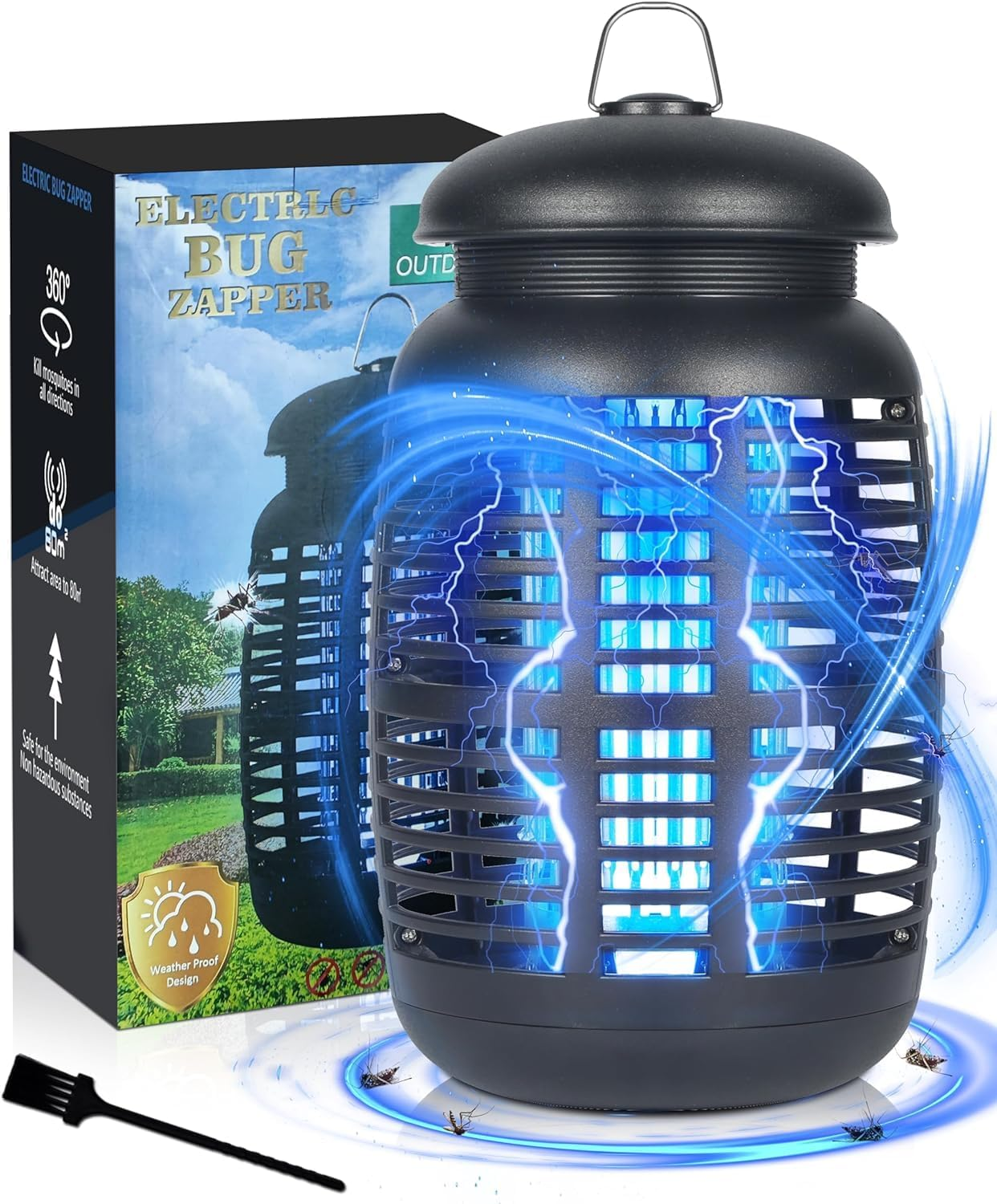 Bug Zapper Electric Fly Trap, Mosquito Zapper 4200V Fly Repellent, Mosquito Killer Indoor Bug Trap, Insect Mosquitoes Trap Lamp, Outdoor Bug & Mosquito Zapper Waterproof for Garden & Camp image number 1