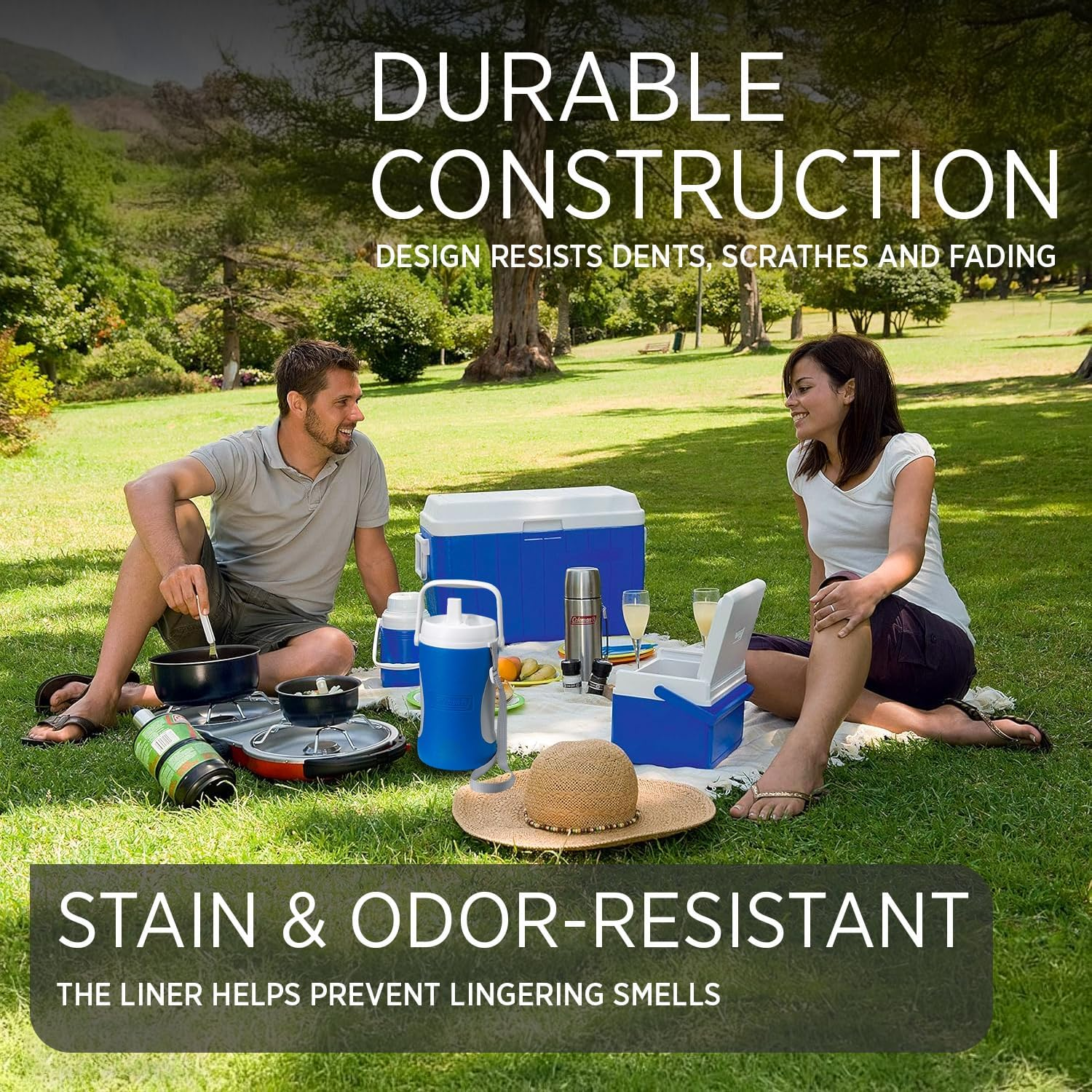 Coleman Performance Cool Bottle 1.8 L Cool Box, 1.8 L, Thermos Flask, Water Dispenser, Cooling Bin for Drinks, Blue, One Size image number 3