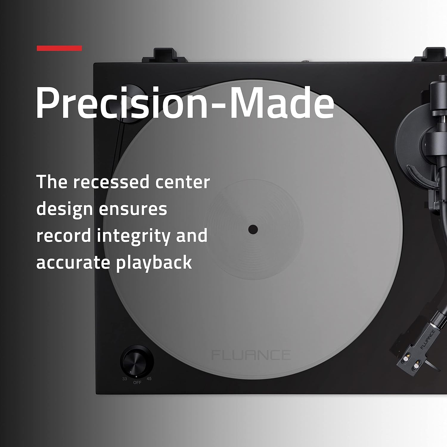 Fluance Acrylic Platter Mat for Turntables - Reduces Vibrations for Improved Sound Clarity for Vinyl Record Playback, Antistatic, Precision Machined, Compatible with 12" Record Players (PM50) image number 1
