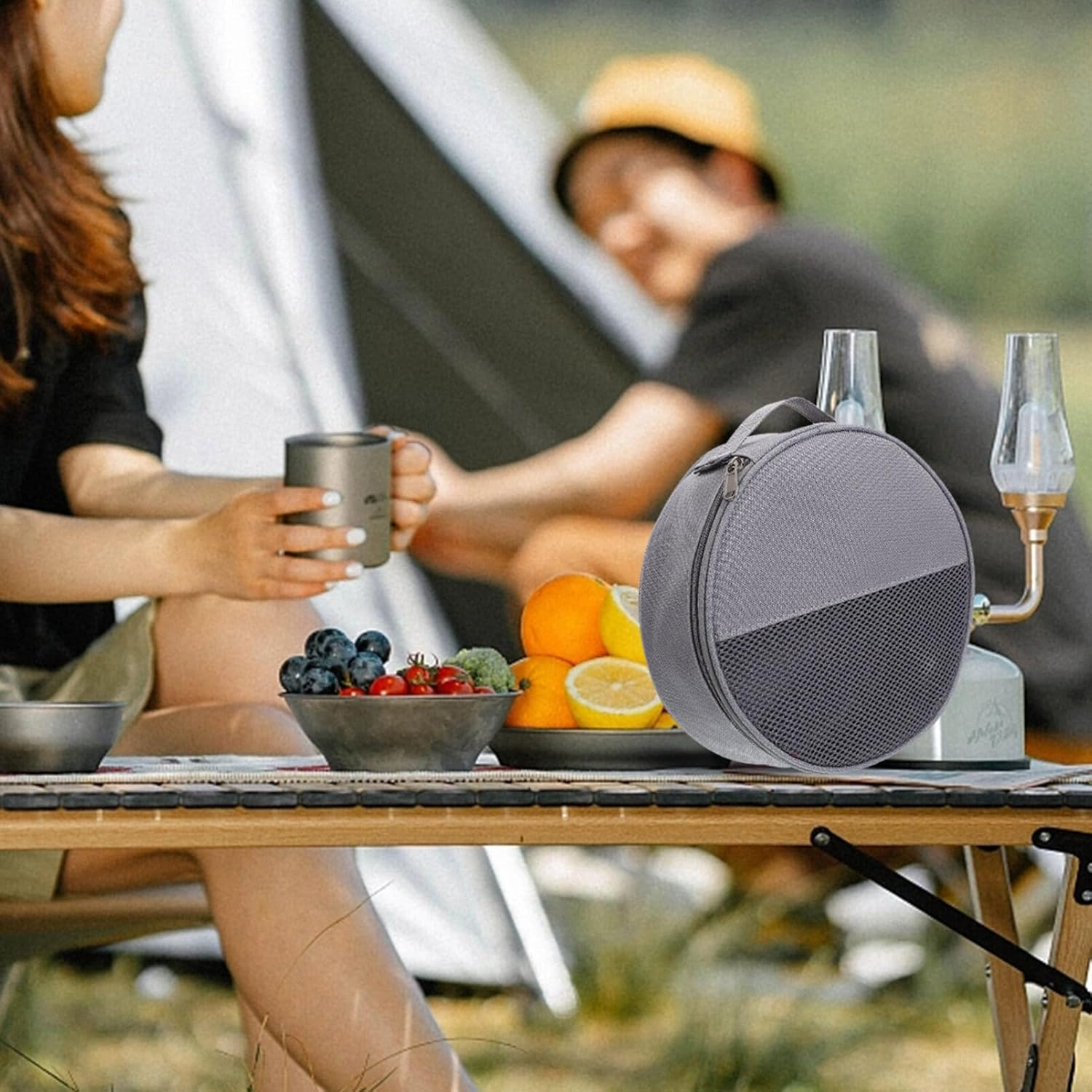 HANABASS Tableware Pouch for Camping Portable Storage Bag Dish for BBQ Picnic and Outdoor Activities image number 5