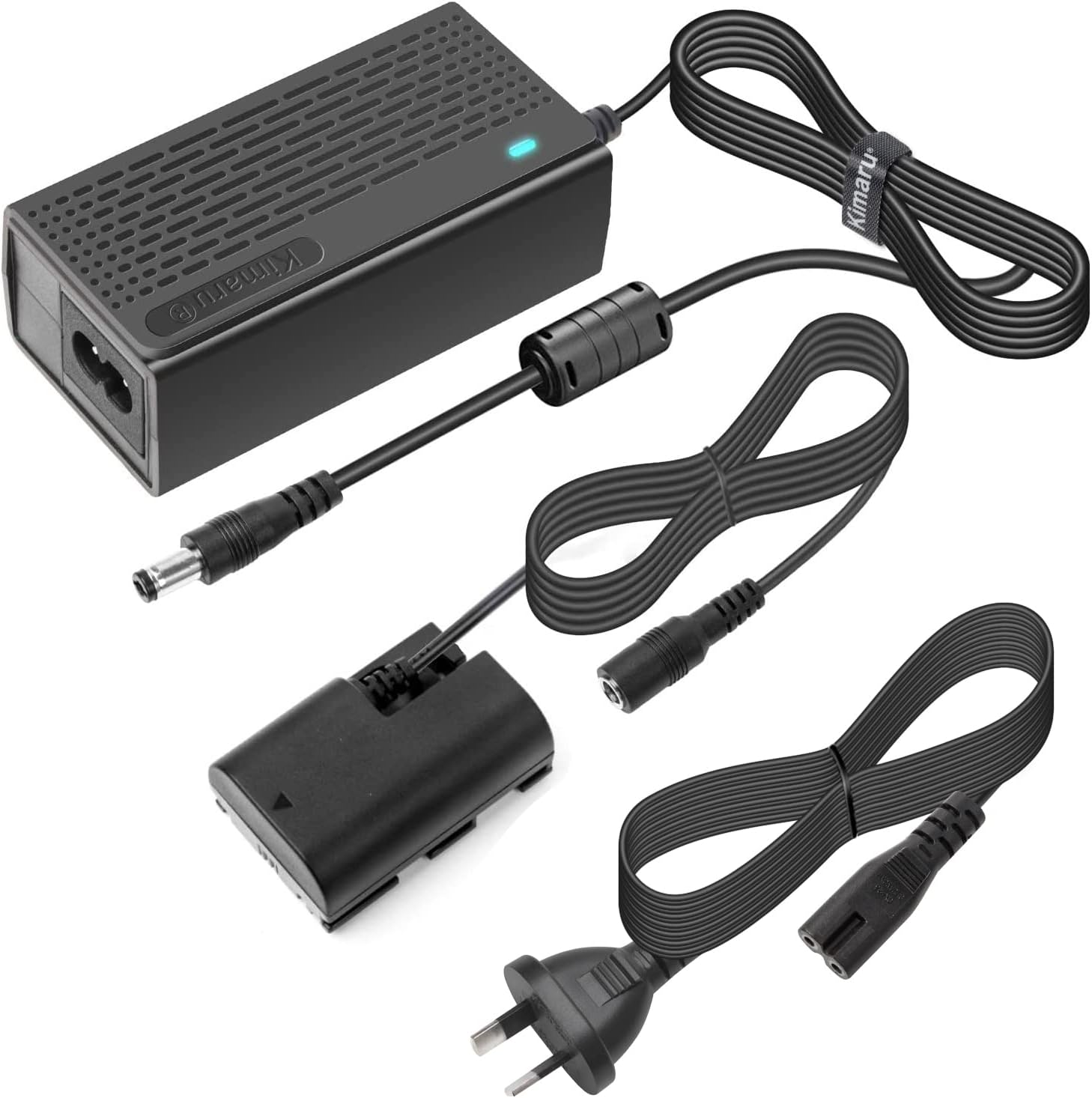 Kimaru ACK-E6 AC Power Adapter LP-E6 LP-E6N Dummy Battery DR-E6 DC Coupler Kit for Canon EOS 80D,70D,60D, 5D Mark II,5D Mark IV,6D,6D Mark Ii,60Da,7D,7D Mark Ii,5Ds, 5Ds R,90D,EOS R,R5,R6 Cameras. image number 3