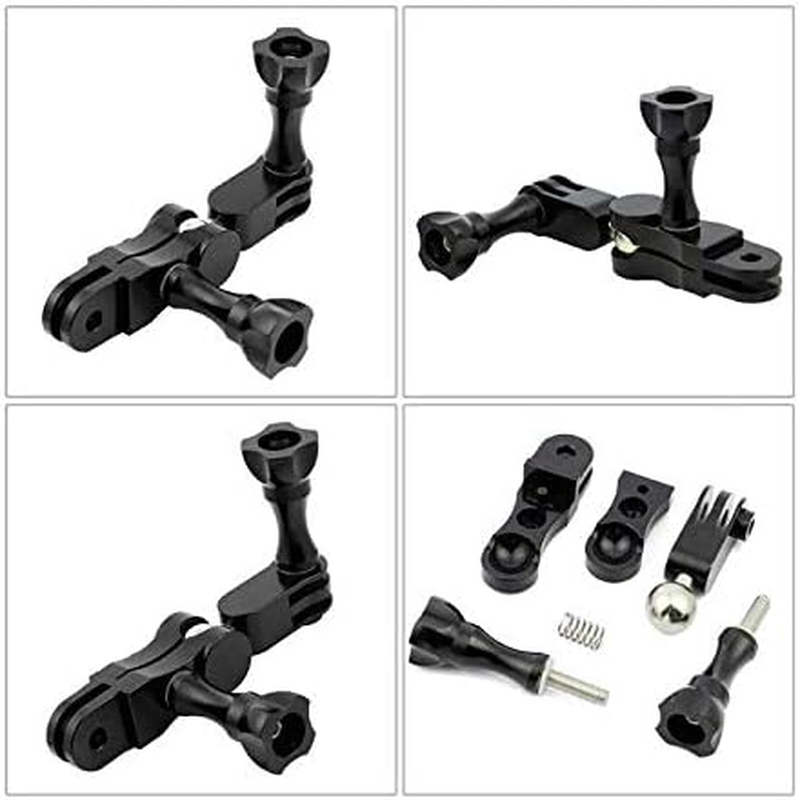 Helmet Arm Mount, Swivel Extension Arm for Gopro 7 6 5 4 3, 360 Degreen Aluminum Ball Joint Adapter for DJI Osmo Action, YI, Campark, AKASO