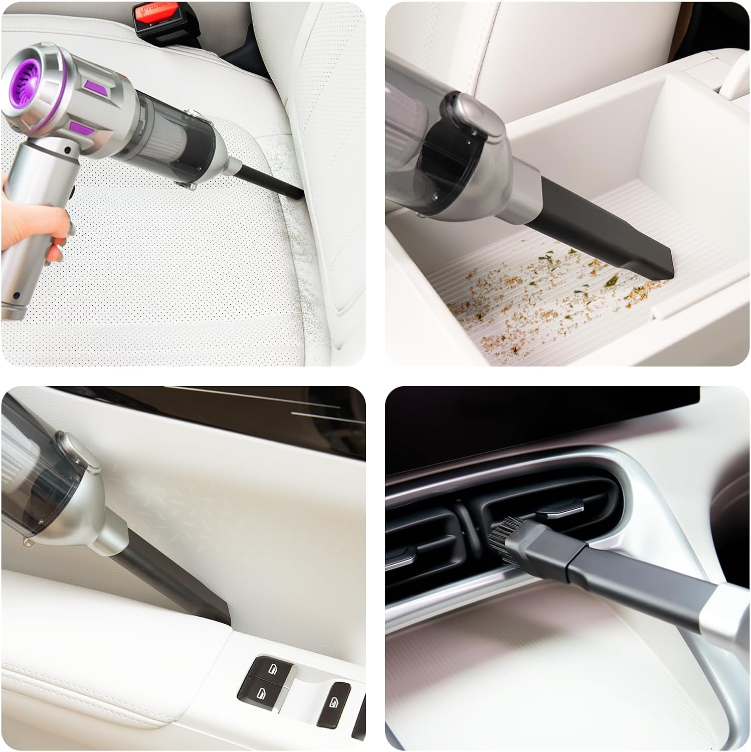 OWLKELA Car Vacuum Cleaner, Powerful Cyclonic Suction USB Rechargeable Portable Handheld Mini Vacuum Cordless with Brushless Motor &ndash; for Pet Hair, Car, Home, Office, Kitchen image number 4