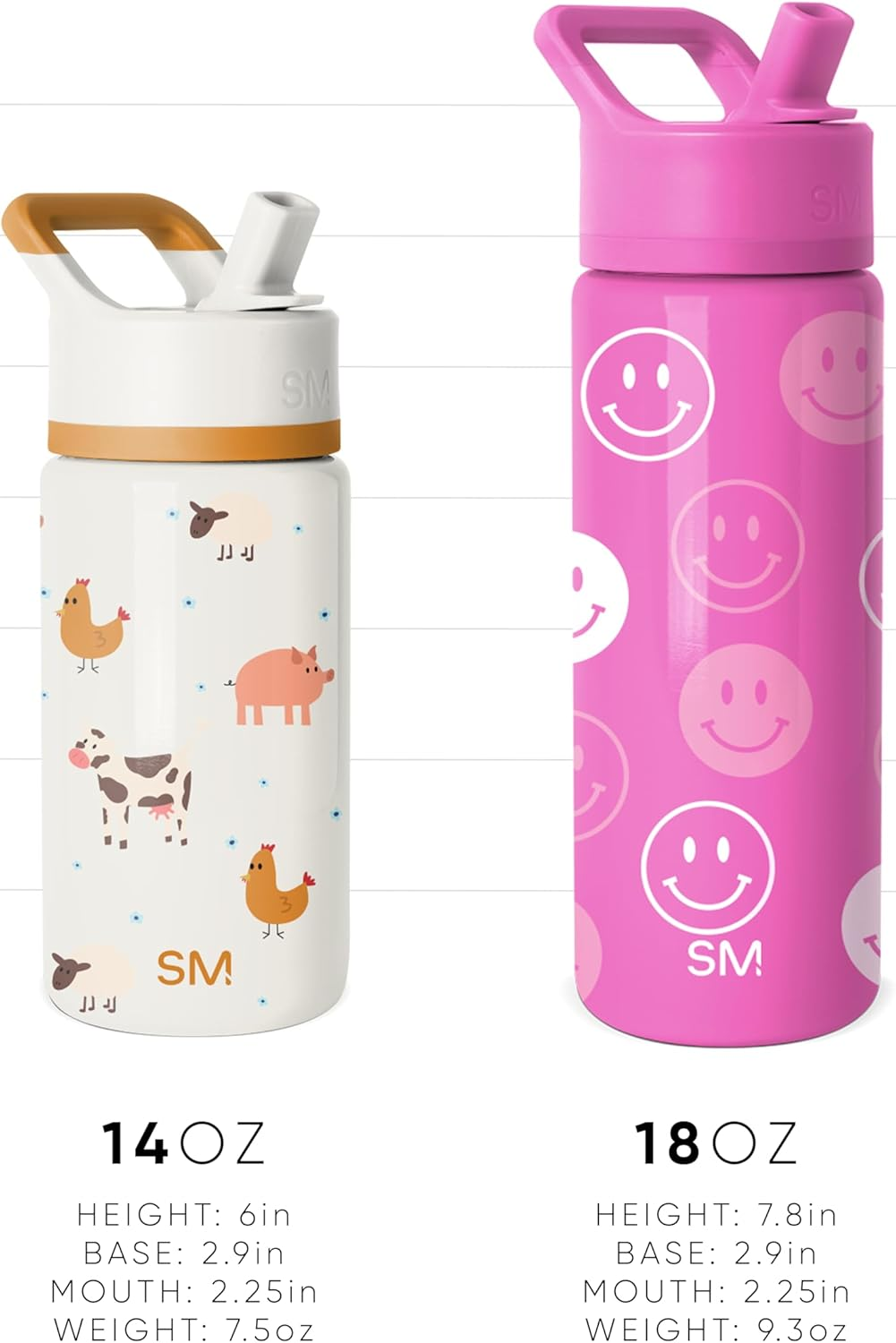 Simple Modern Kids Water Bottle with Straw Lid | Insulated Stainless Steel Reusable Tumbler for Toddlers, Girls | Summit Collection | 18Oz, Unicorn Rainbows image number 2