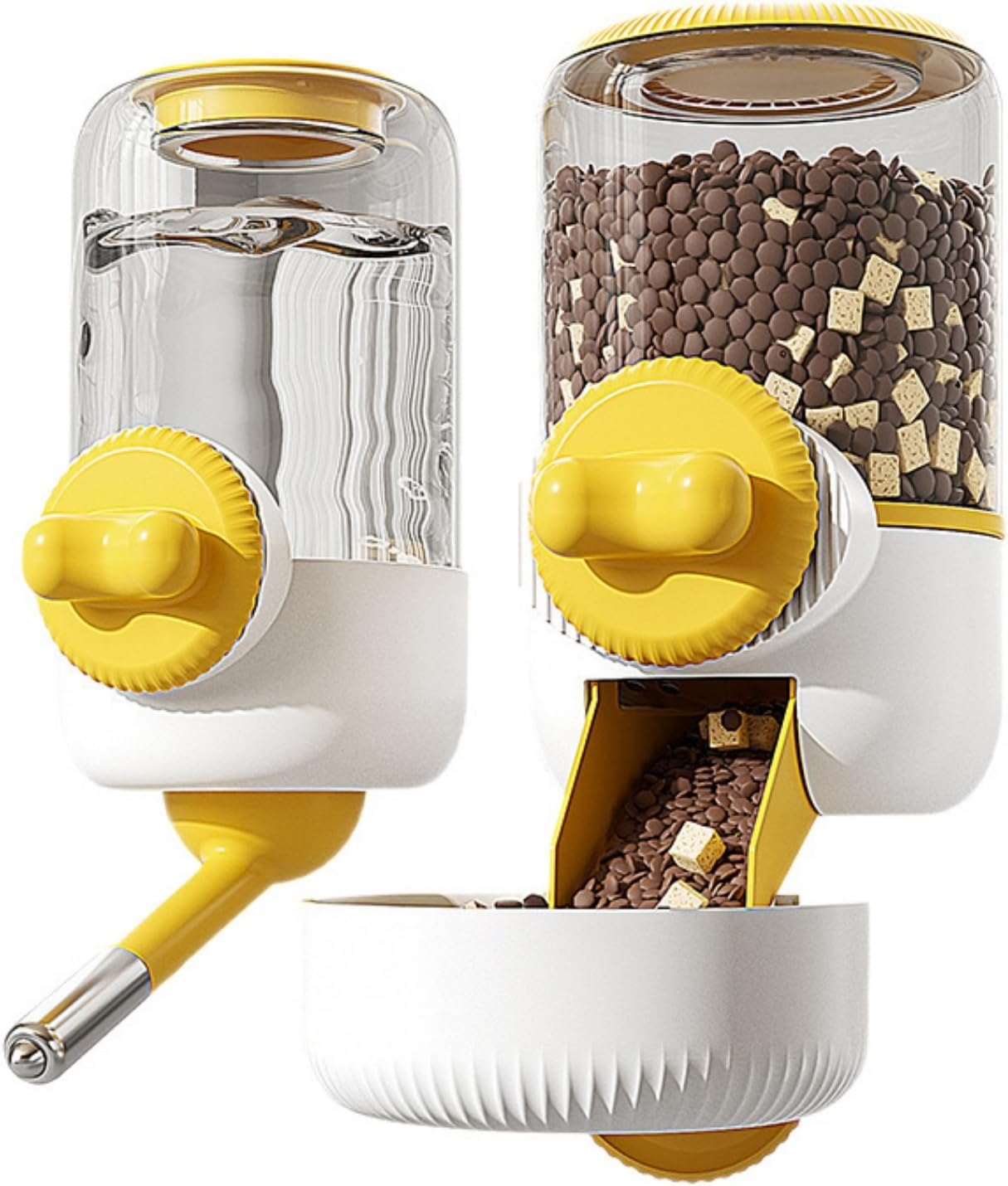 Pet Hanging Automatic Feeder and Waterer Set, Automatic Gravity Rabbit Feeding Station Waterer Set, Cage Cat Food Bowl Feeding Station for Puppy Kitten Chinchilla Hedgehog Guinea Pig Ferret image number 4