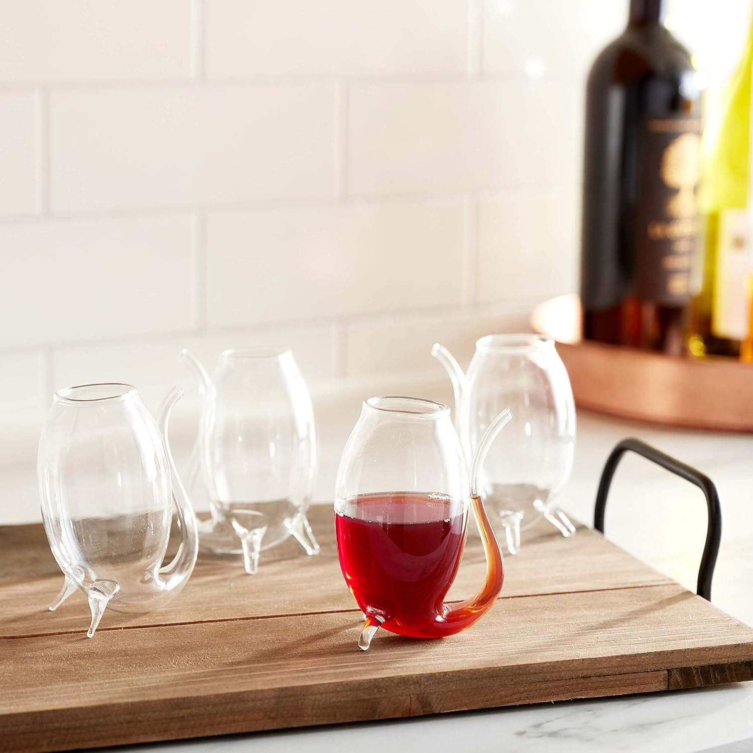 Fox Run Hand Blown Glass Port Sippers, Set of 4, 2.75 Ounces, Clear image number 6