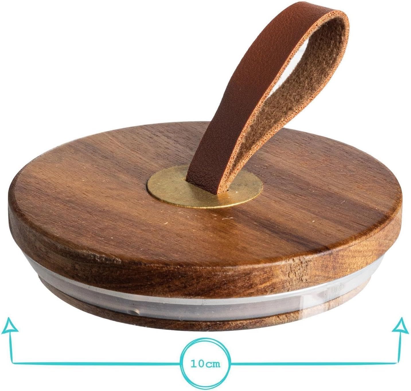 Argon Tableware Scandi Storage Jars with Leather Loop Lids - 1000Ml - 6 Pack - Modern round Organisation Container Glass Jar for Kitchens, Pantry, Bathrooms, Utility Rooms image number 6