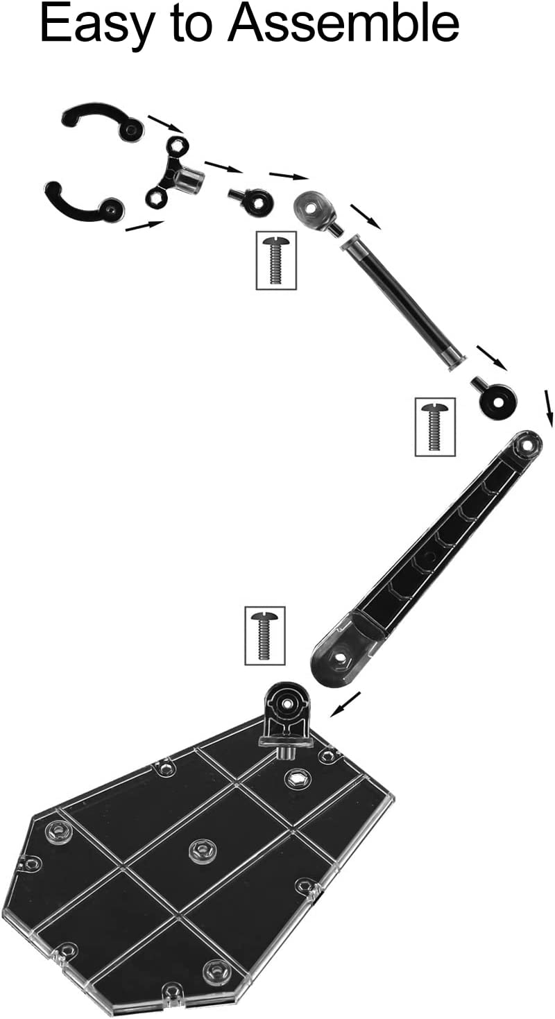 3 Pcs Action Figure Stand,Assembly Action Figure Display Holder Base Doll Model Support Stand Compatible with HG RG SD SHF Gundam 1/144 Toy Clear image number 1