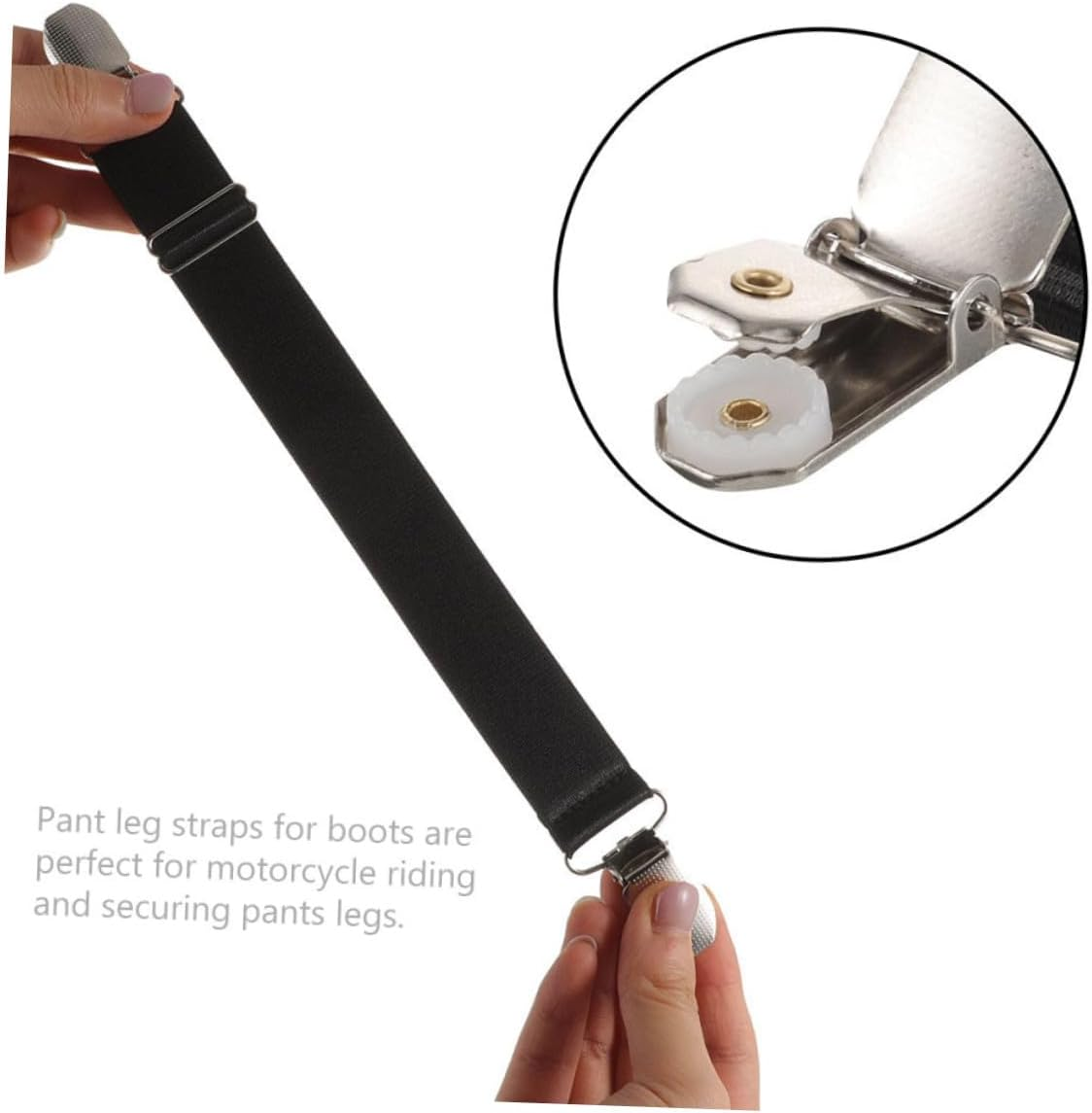 5Pcs Adjustable Elastic Boot Straps for Cycling and Motorcycle Riding Black Anti-Slip Pant Leg Clips Lightweight Multi-Purpose Ankle Straps for Women and Men Secure Fit for Outdoor image number 3