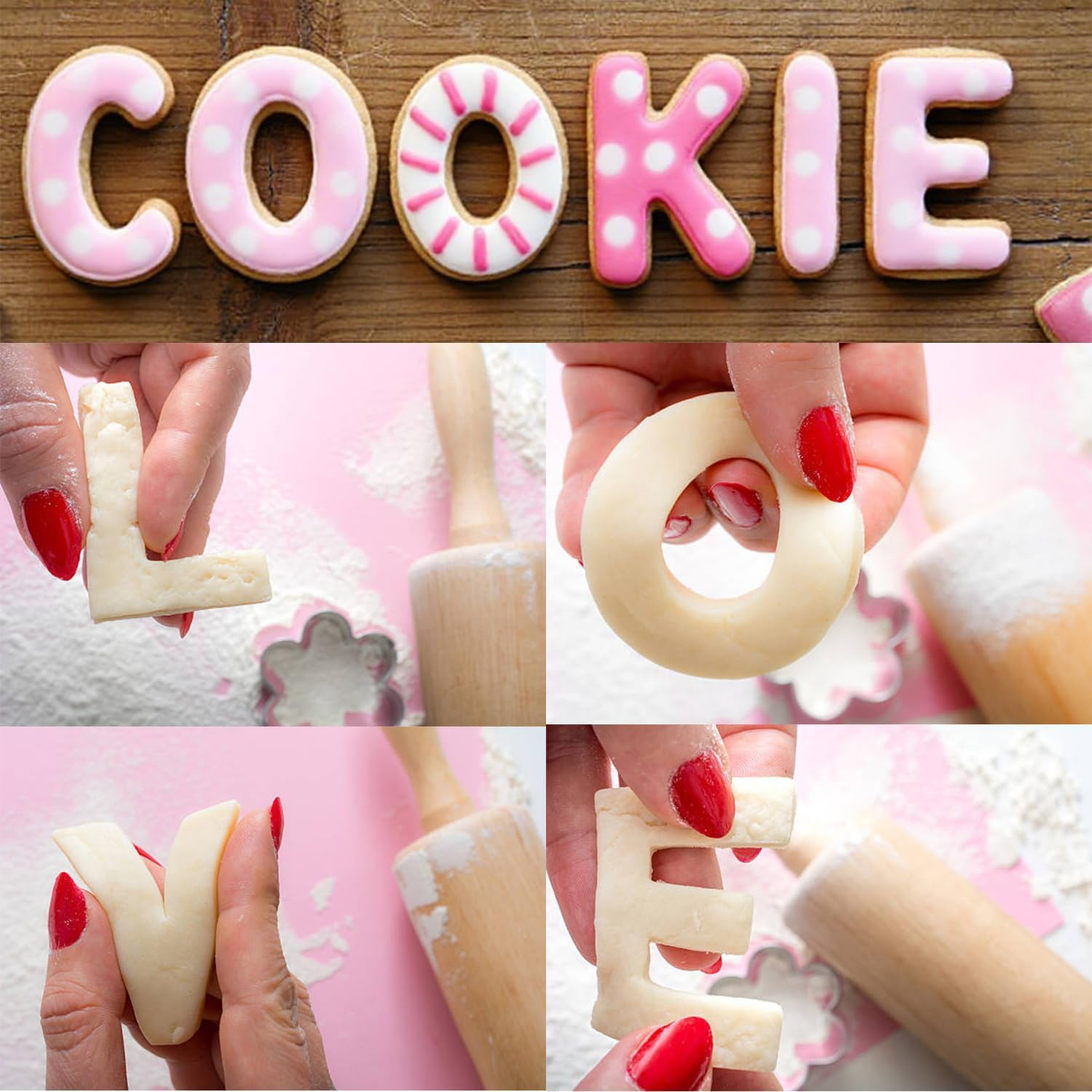 Xify&rsquo;S Alphabet & Number Cookie Cutter Set, 2.5-3 Inch Assorted Sizes, 36 Pcs Stainless Steel Fondant & Dough Molds for Party, Birthday, Christmas, Biscuit & Fruit Cutting, Includes Steel Scraper image number 6