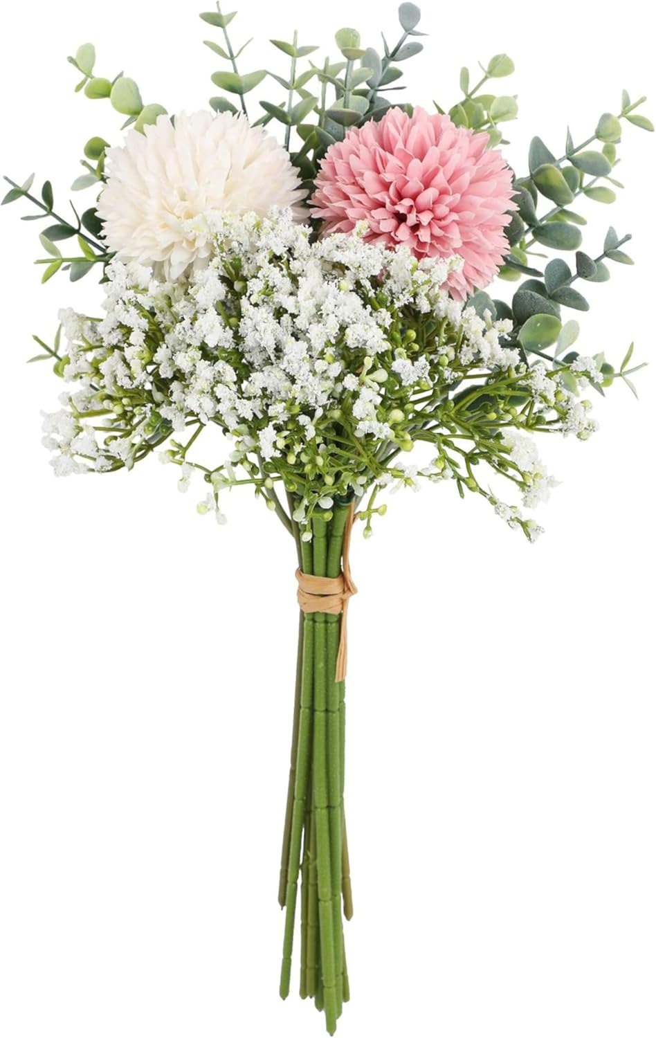 AU010-3 3 Bundles Artificial Plants with Rose Flowers, Plastic Material Faux Greenery for Home Bedroom Office Indoor Outdoor D&eacute;cor,30Cm(11.8")