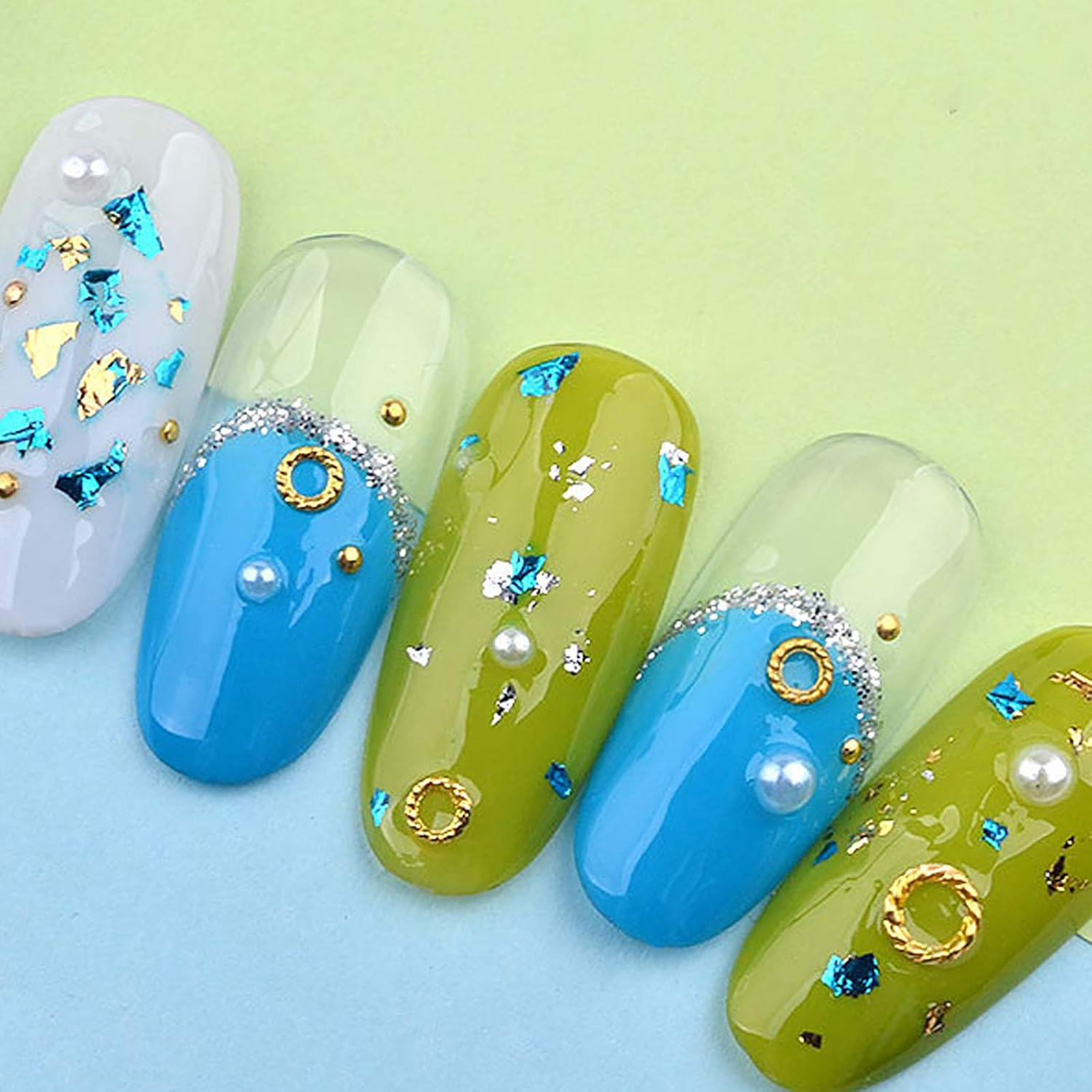 4 Boxes Magic Mirror Effect Sparkle Sequins Pigment Dust Nail Accessories