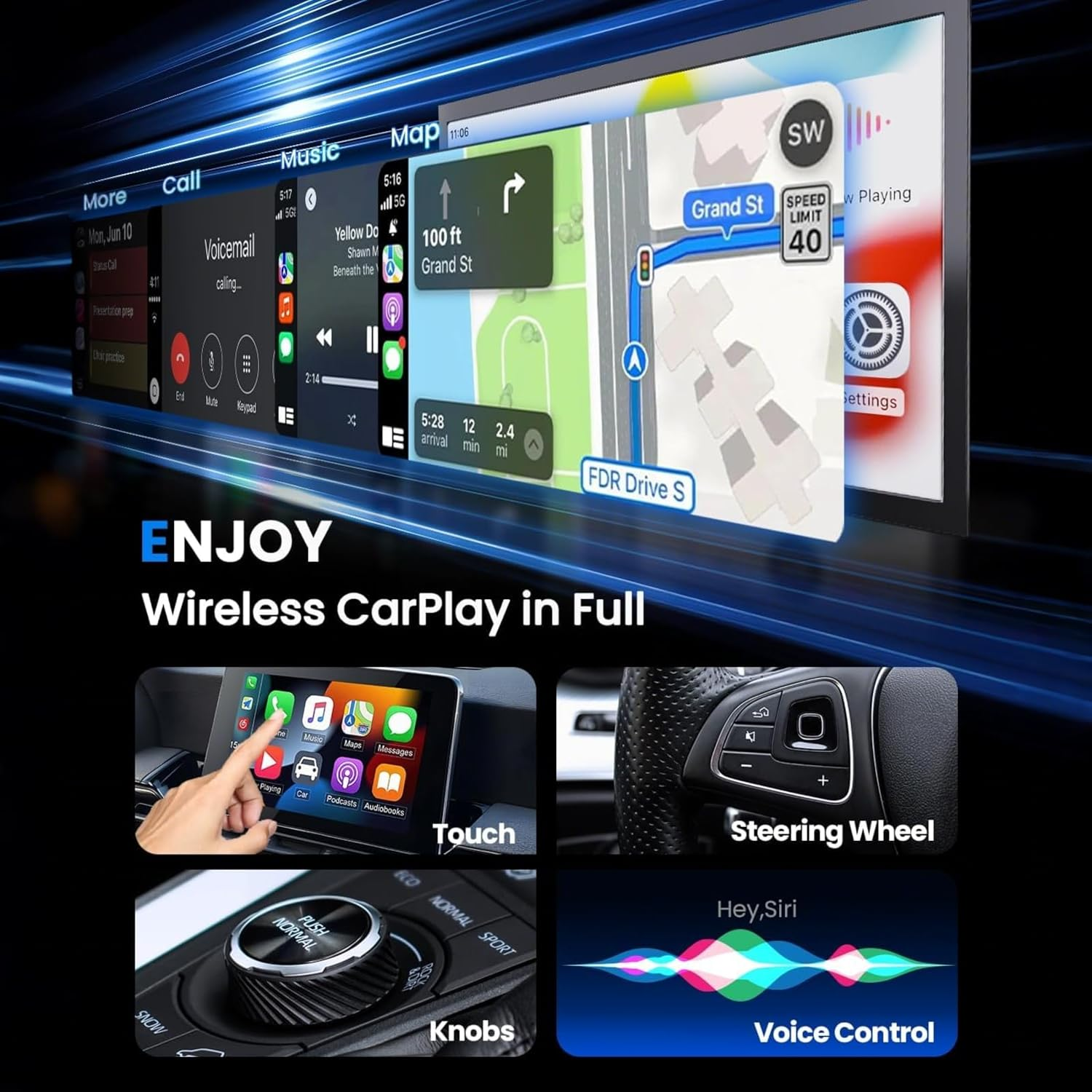 Wireless Carplay Adapter 2025 Upgrade Wired to Wireless, Mini USB Design for Cars with Built-In Wired Apple Carplay Plug and Play Stable Connection Car Play for Iphone 6+, Android 11+ (2017+ Cars) image number 4