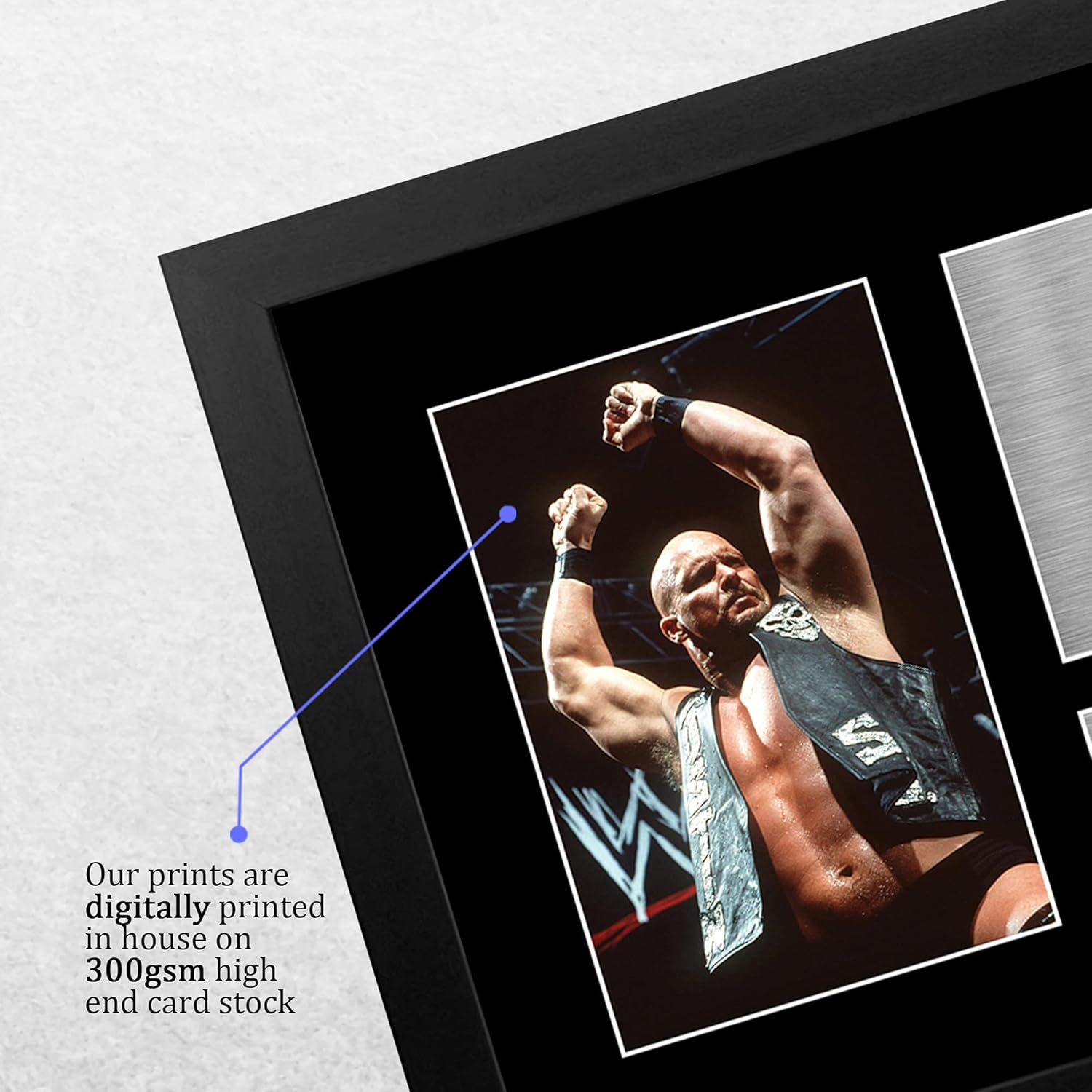 HWC Trading FR Stone Cold Steve Austin Gift Signed FRAMED A4 Printed Autograph WWF WWE Wrestling Gifts Print Photo Picture Display image number 3