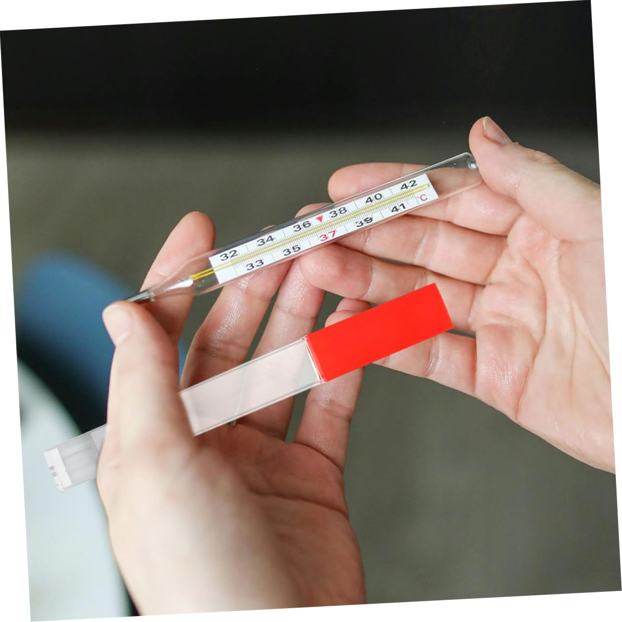 Ciieeo 2Pcs Plastic Adult Thermometer Storage Boxes Multipurpose Holder Tubes for Protection and Portable Use in Homes Hospitals and Clinics