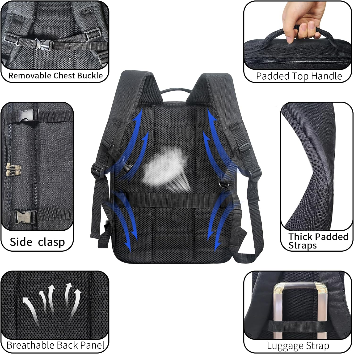 Hap Tim Travel Backpack for PS5 Console, Padded Protection Playstation 5 Carrying Case, Large Capacity for Laptop, PS5 Controller, Headset, Game Discs and Accessories, Black （AU-2306）