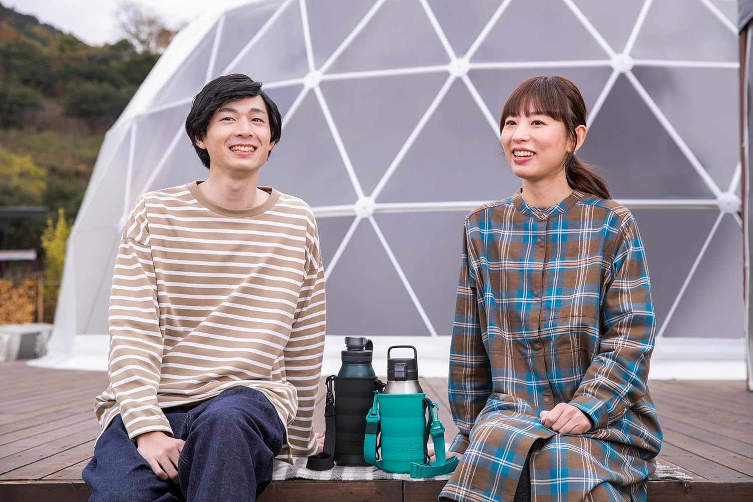 MTA-Z15SKP Tiger Thermos Water Bottle, 0.3 Gal (1.5 L), MTA-B150 Type & MTA-T150 Type Vacuum Insulated Bottle Pouch with Strap, Large Capacity, Machine Washable, Black image number 2