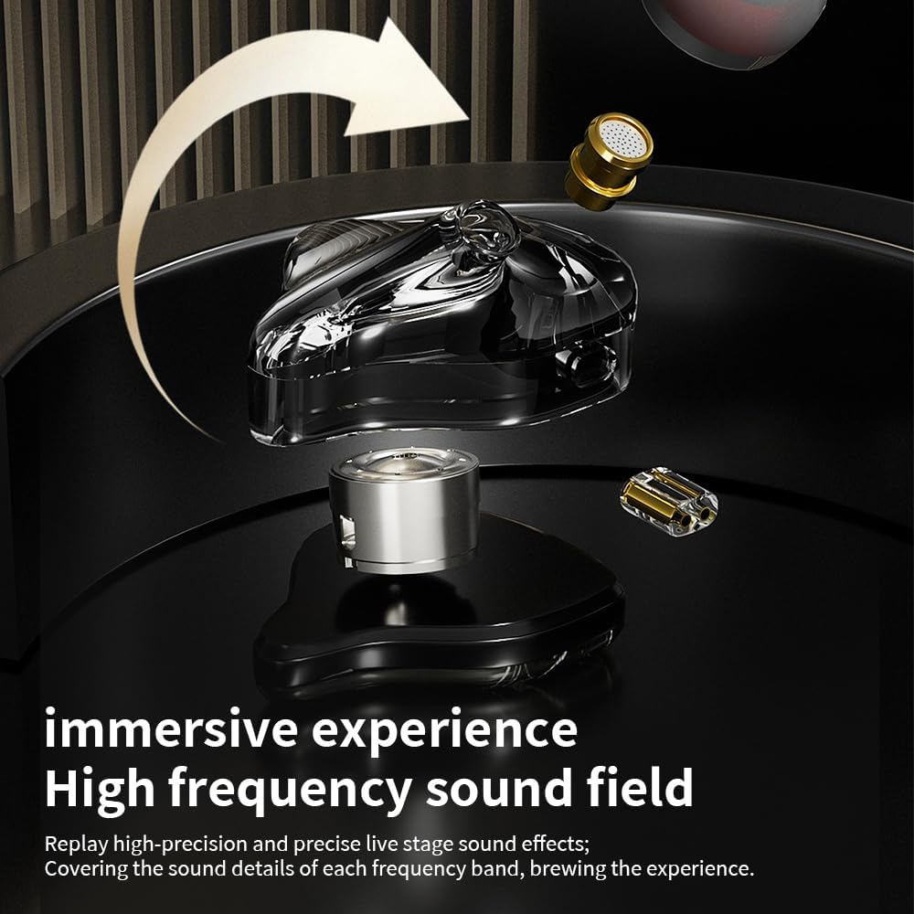 Hifi Kingdom ND-ZR 10Mm Diamond Dynamic Driver (1DD) Wired In-Ear Monitor Black No Mic