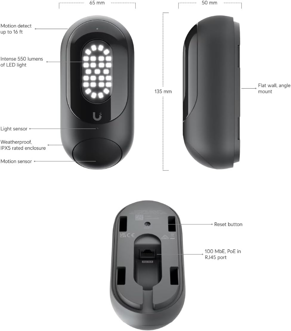 Ubiquiti Networks Unifi Protect Smart Flood Light, Black image number 1