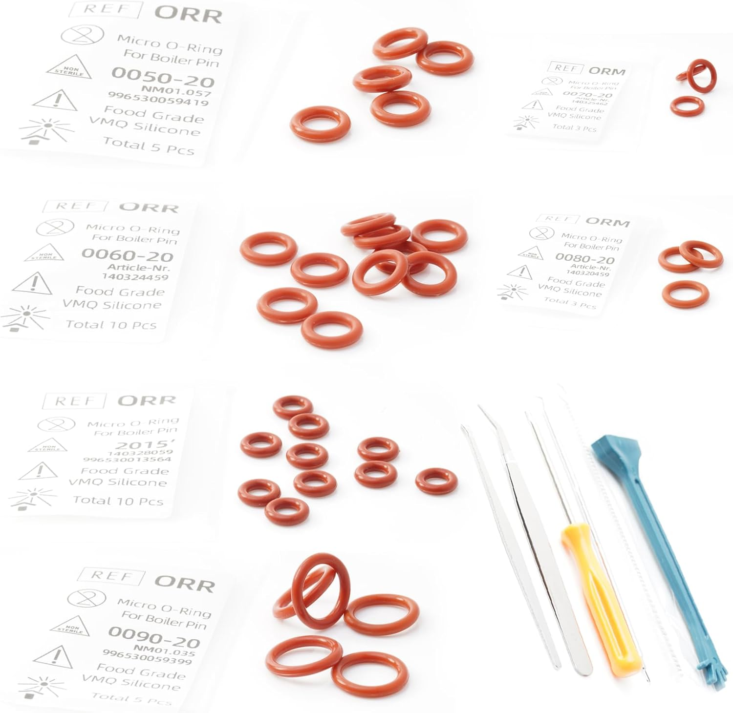 FUSHIPRO Boiler Pin O Ring Maintenance Kit, for Gaggia Machine Leakage Water Repair, Compatible with Accademia Anima Babila Brera Cadorna Platinum Titanium Unica Velasca Prestige Boiler Uitloop