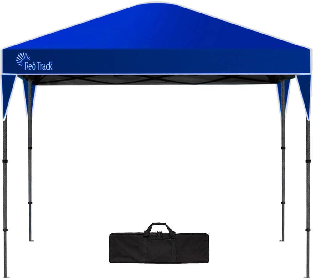 Red Track 3.6X2.2M Ultra Compact Folding Gazebo, Carry Bag, Portable Outdoor Popup Marquee for Camping Beach, Navy Blue image number 1