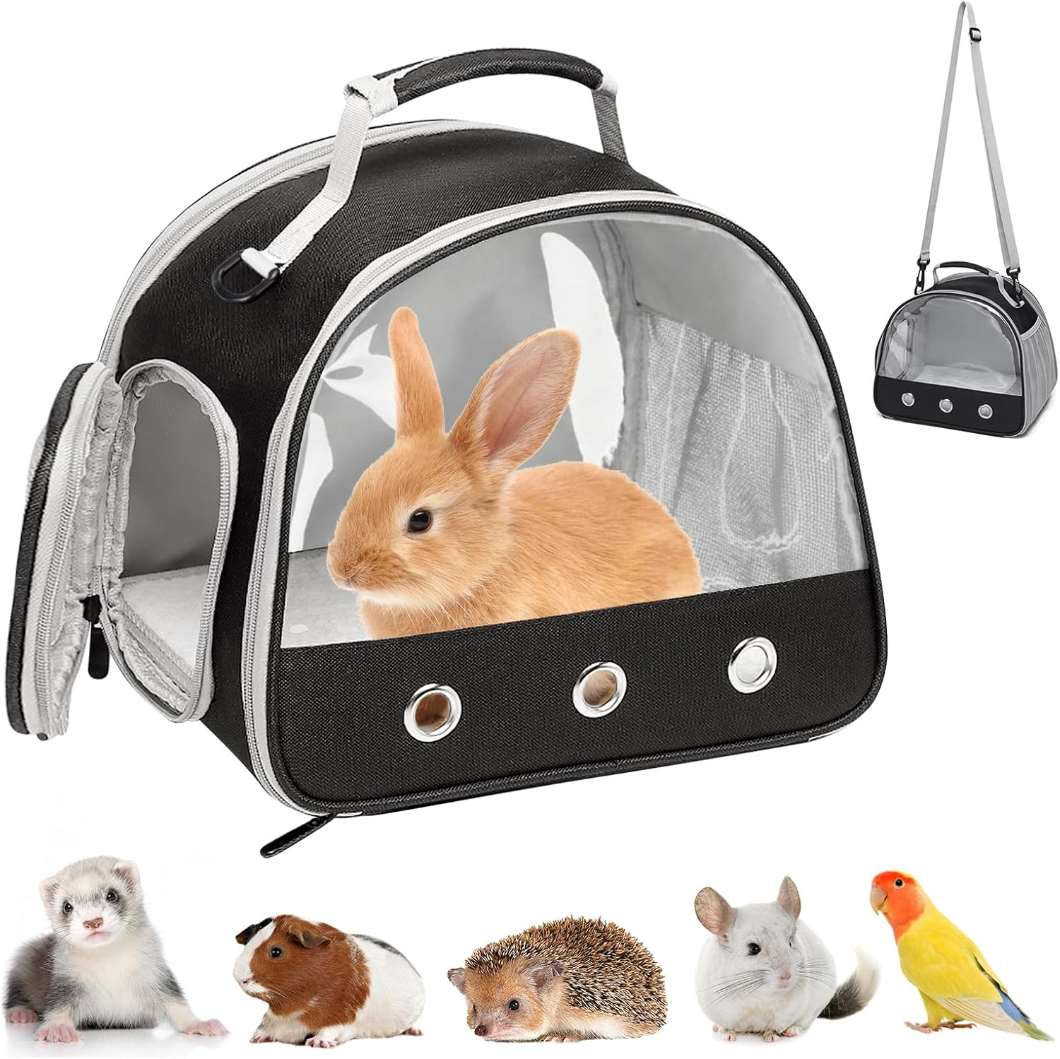 Small Pet Carrier, Small Animal Carrier Bag, Transport Box for Cat with Side Opening, Guinea Pig Carry Bag, Foldable Transport Box, Dog Transport Box for Birds, Kittens, Puppies image number 5