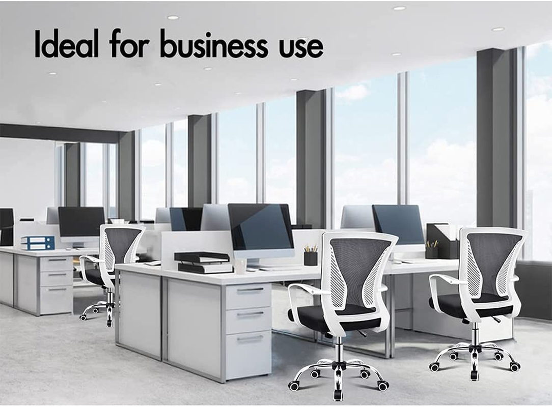 ALFORDSON Mesh Office Chair with Sgs-Approved Gas-Lift and 120&deg; Tilt, Mid Back Executive Computer Desk Chair, Fabric Seat Gaming Racing Chair, Max 180Kg Loading(Ford Black) - Fina All Black image number 7