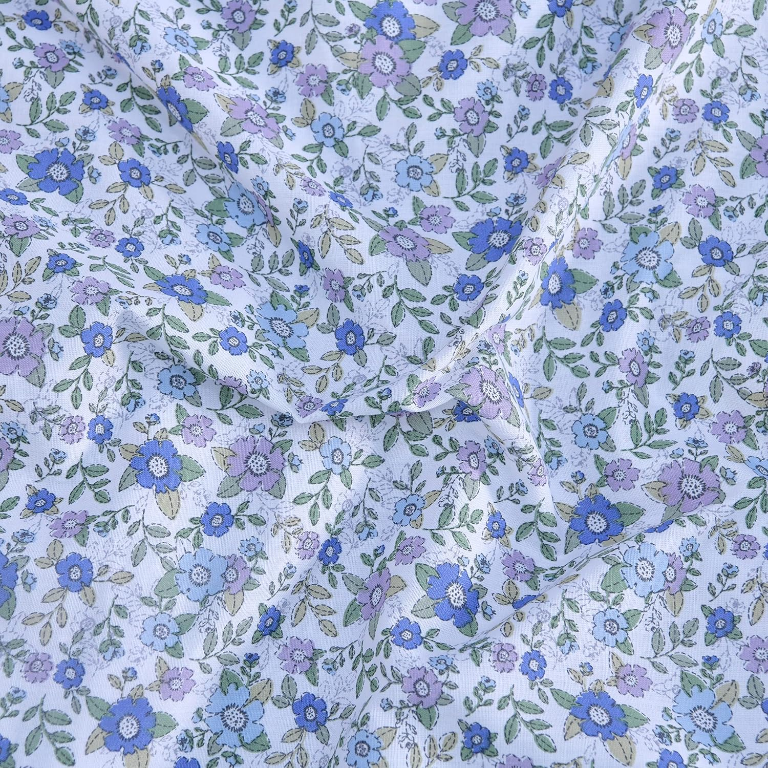 Sleepdown Ditsy Flowers Blue White Reverse Soft Easy Care Duvet Cover Quilt Bedding Set Pillowcase with Ties - Single (135Cm X 200Cm) image number 1