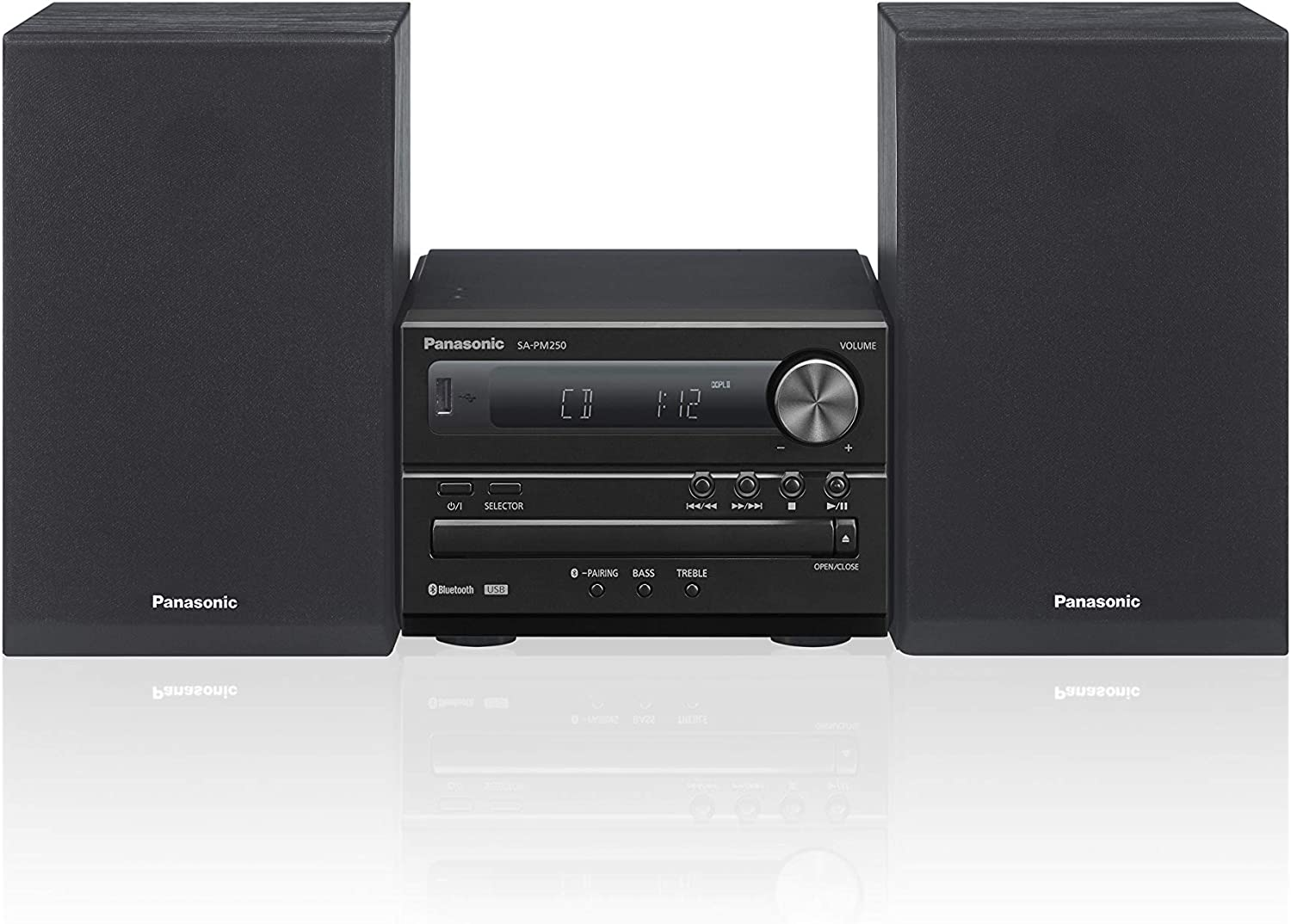 Panasonic 20W CD Micro Hi-Fi System with FM Radio and Bluetooth (SC-PM250GN-K) image number 3