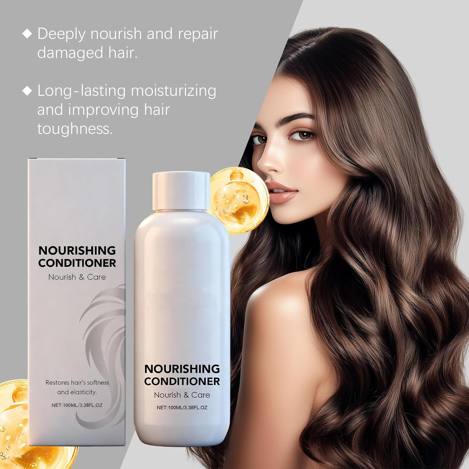 Volumizing Shampoo and Nourishing Conditioner Set for Fine Hair - Thickening & Volume Boosting Hair Care Duo - for Straight or Wavy Hair Types - Adds Fullness and Bounce to Hair, 100Ml (5 Bottles)