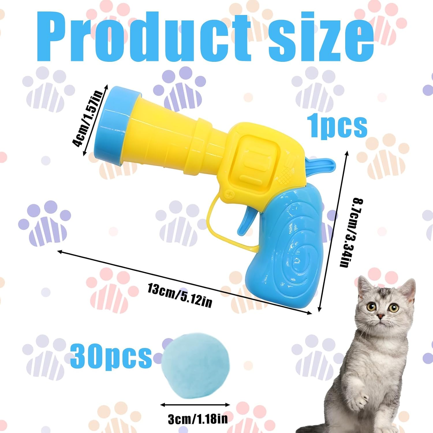 30 Pcs Balls Cat Toys, Interactive Cat Toy, Launcher for Indoor Cats, Fun Fetch Toy for Playtime and Bonding with Your Feline Friend image number 1