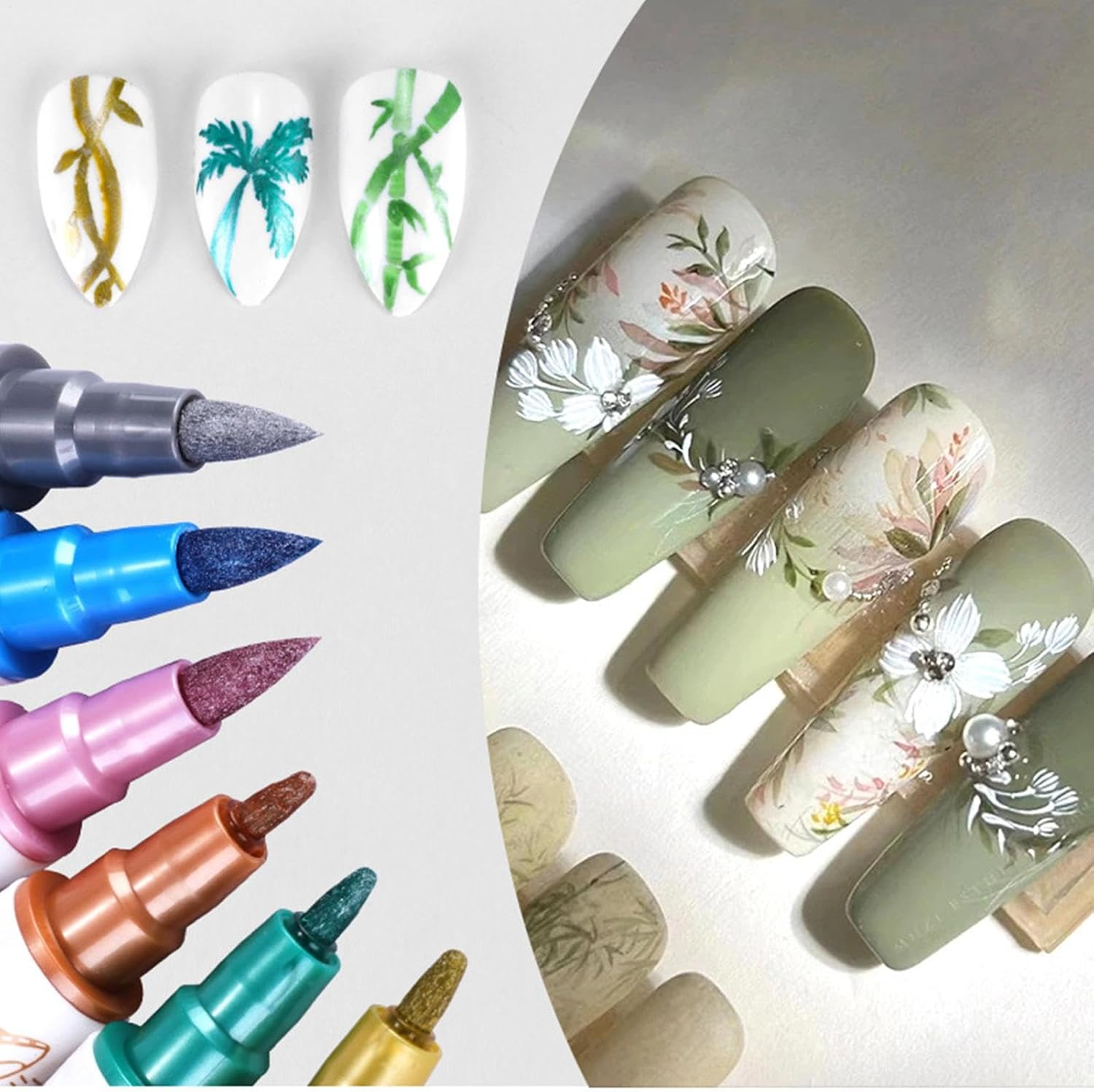 Nail Point Pens, Graffiti Nail Arts, Toenail Doodling Tool, Fingernail Art Pen with Vibrant Colors and Smooth Application for Travel, Performances, and Everyday Styling image number 4