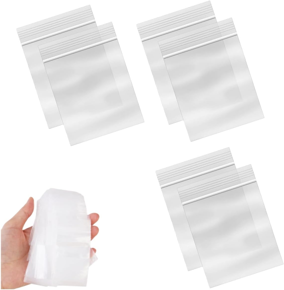 200 Pcs 4X6Cm Plastic Seal Bags, Grip Seal,Small Mini Reusable Plastic Jewelry Storage, for Kitchen Storage, Jewellery, Drugs, Small Cookies and Sweets image number 6