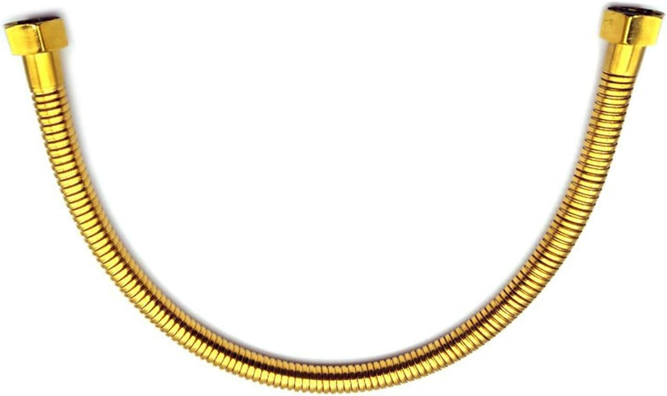 Plumbing Pipe,Golden Plumbing Hose 1/2 Angle Valve Connector, Stainless Steel Gold Toilet Hose for Bathroom Length 50Cm (Color : Gold) image number 1
