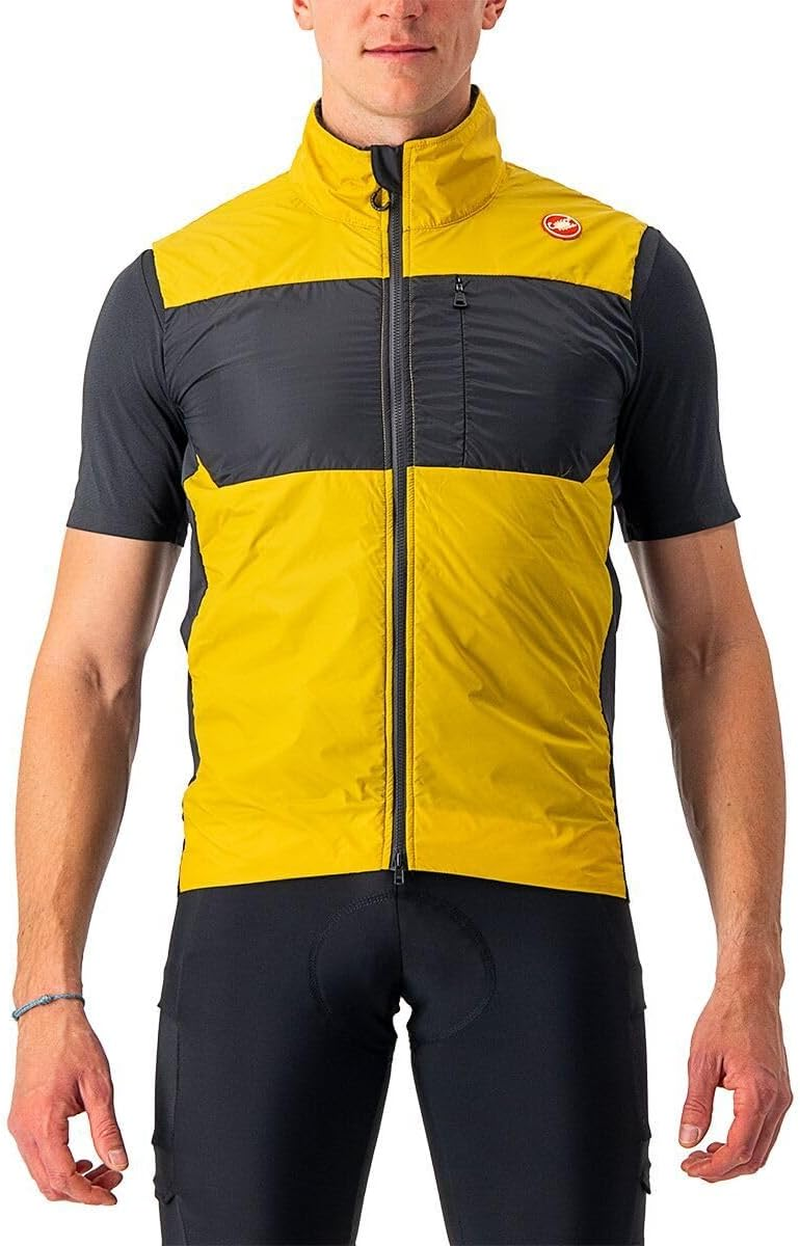 Castelli Men'S Unlimited Puffy Vest Sports, Light Military Gray/Dark Gray-Brilliant Orange, L