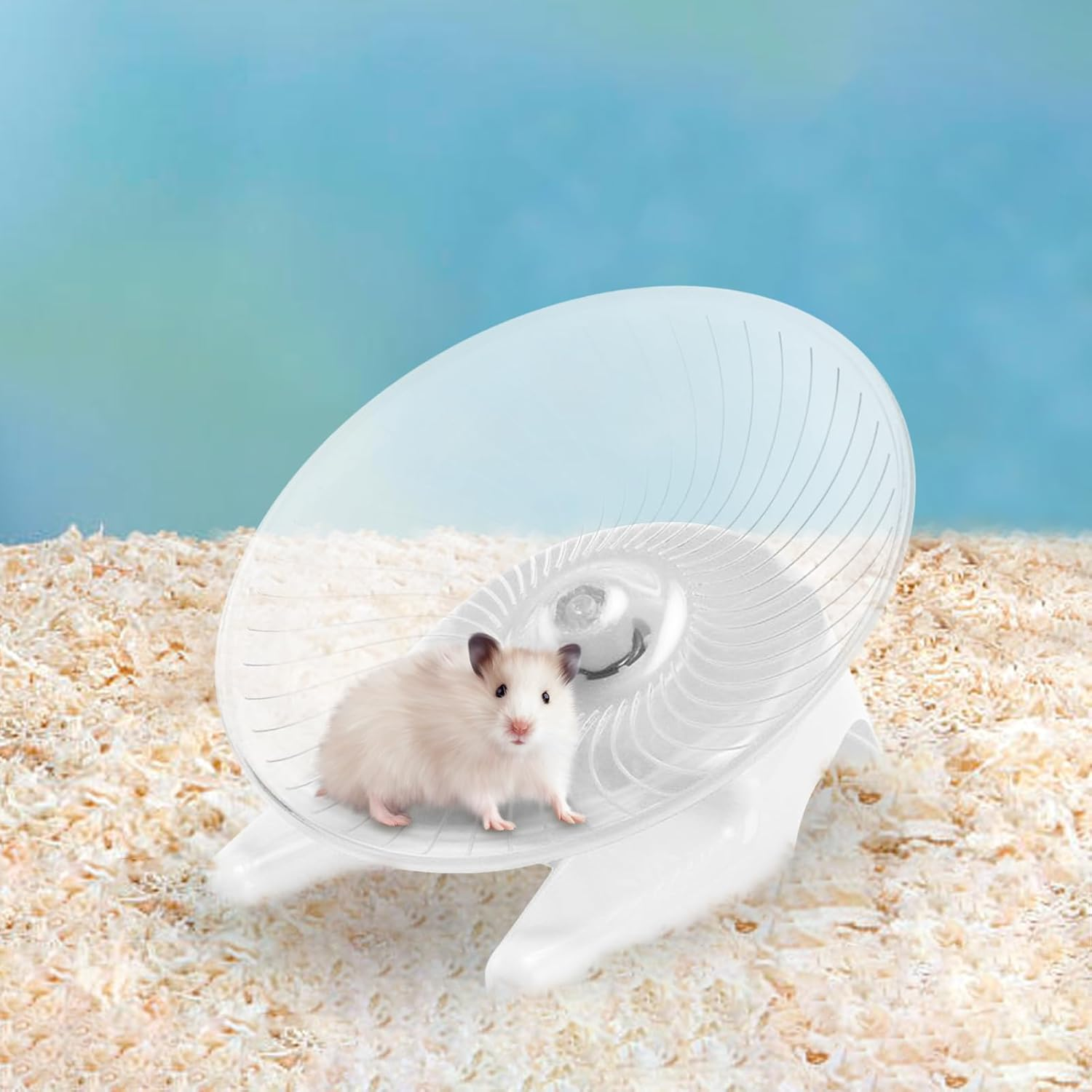 Fulenyi Hamster Wheels | Non-Slip Transparent Wheels for Hamster Exercises | Animal Habitat for Hamsters, Honey Bunnies, Gerbils with Fat Tail, Dwarf Hamsters image number 1