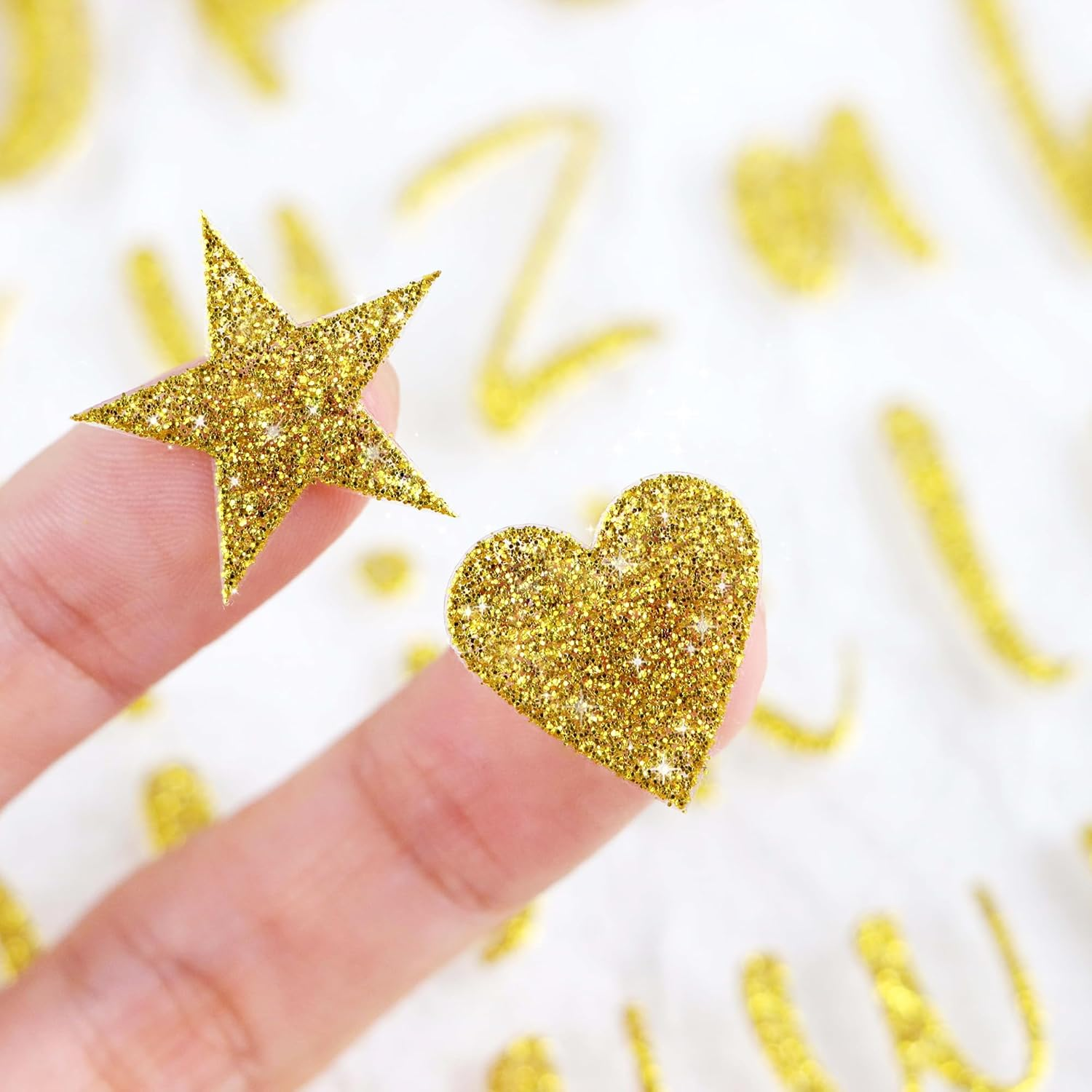 648 Pcs Gold Letter Stickers Glitter Alphabet Number Stickers 8 Sheets Self Adhesive Vinyl Letters Sticker for Graduation Cap Scrapbooking Water Bottles Cup Crafts Classroom Decor(Gold,1 Inch) - Deep Purple image number 6