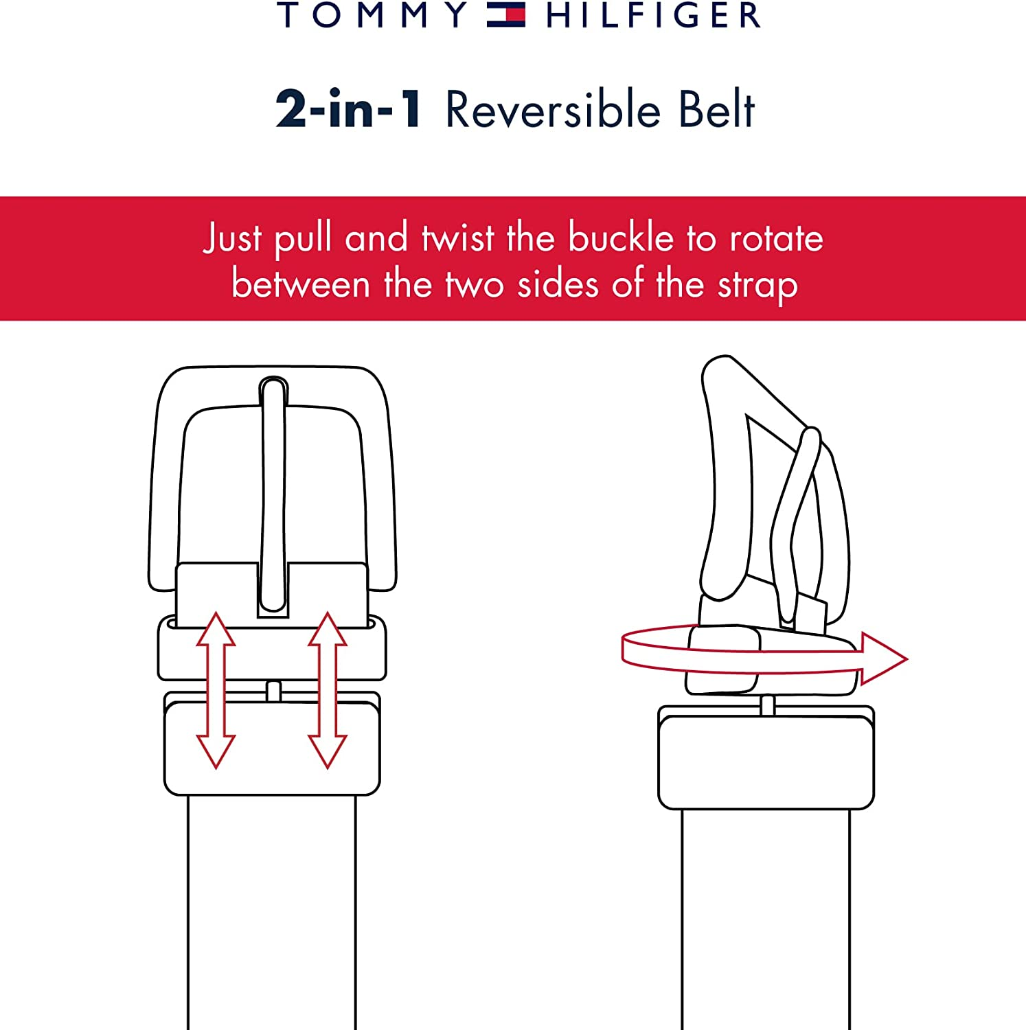 Tommy Hilfiger Men'S Dress Reversible Belt with Polished Nickel Buckle Belt