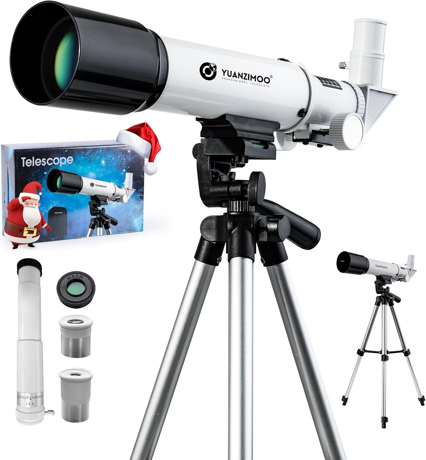 YUANZIMOO Telescope 50Mm Aperture 360Mm AZ Kids Adults Beginners with Tripod Black