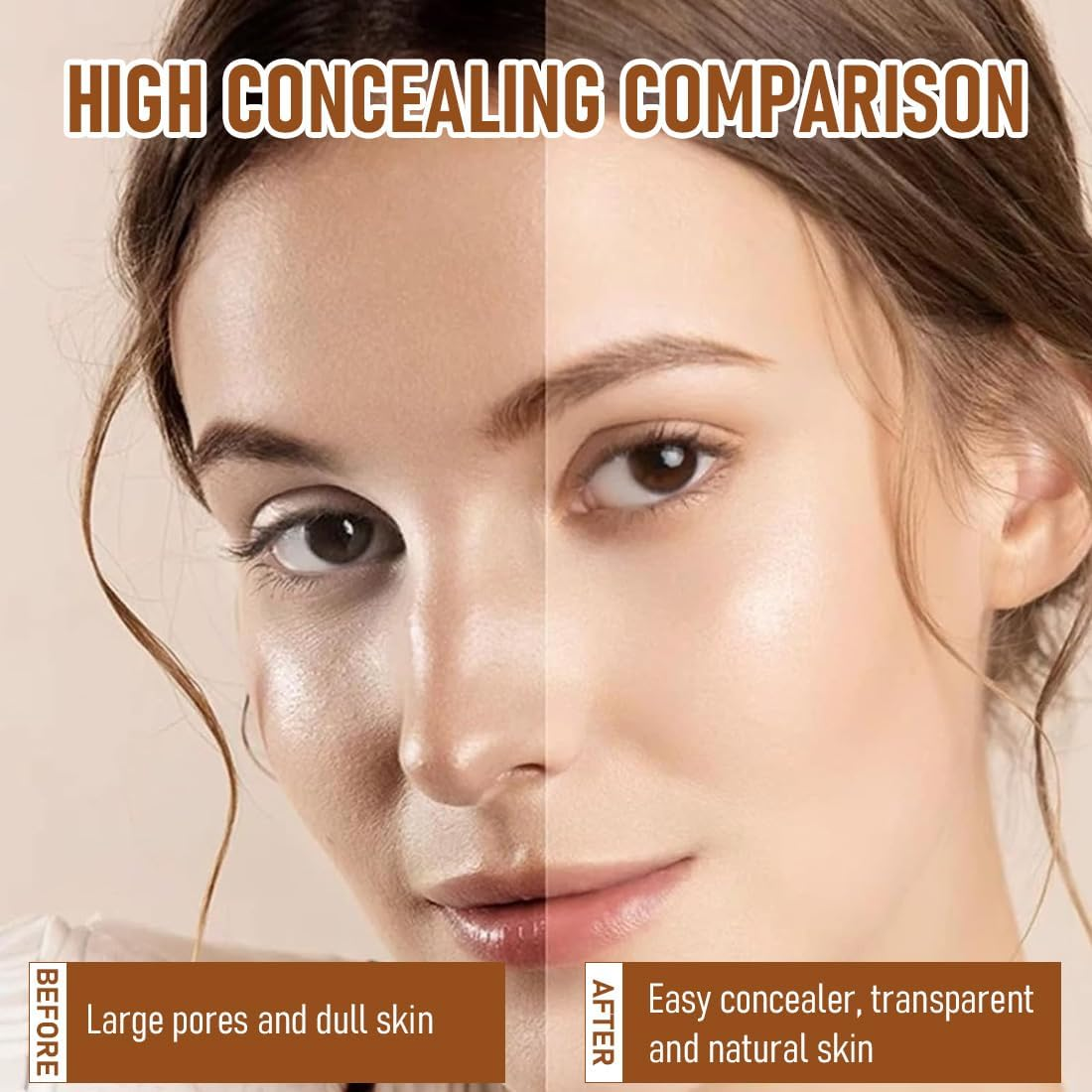Mushroom Head Air Cushion CC Cream, Mushroom Head Air Cushion CC Cream, BB Cream Moisturising and Brightening Cushion Foundation Concealer Make up Beauty Cream (Nude Colour) image number 3