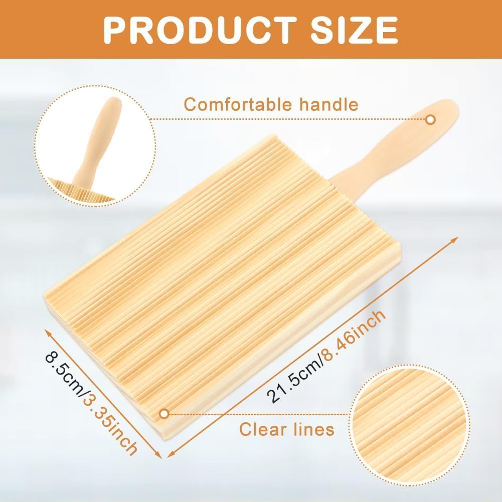 Gnocchi Paddle Wooden Butter Paddles Wood Gnocchi Pasta Board Strippers Natural Italian Pasta Maker Board for Bamboo Kitchen Gadgets Tools image number 5