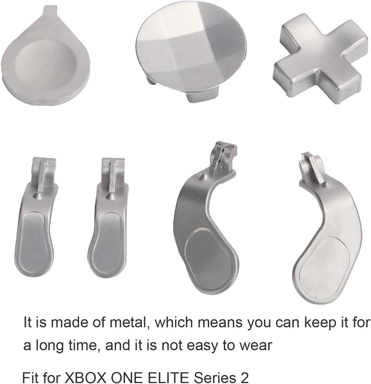 Metal Controller Thumbsticks Set, Detachable Game Controller Button Paddles Set for ONE Series 2 image number 3