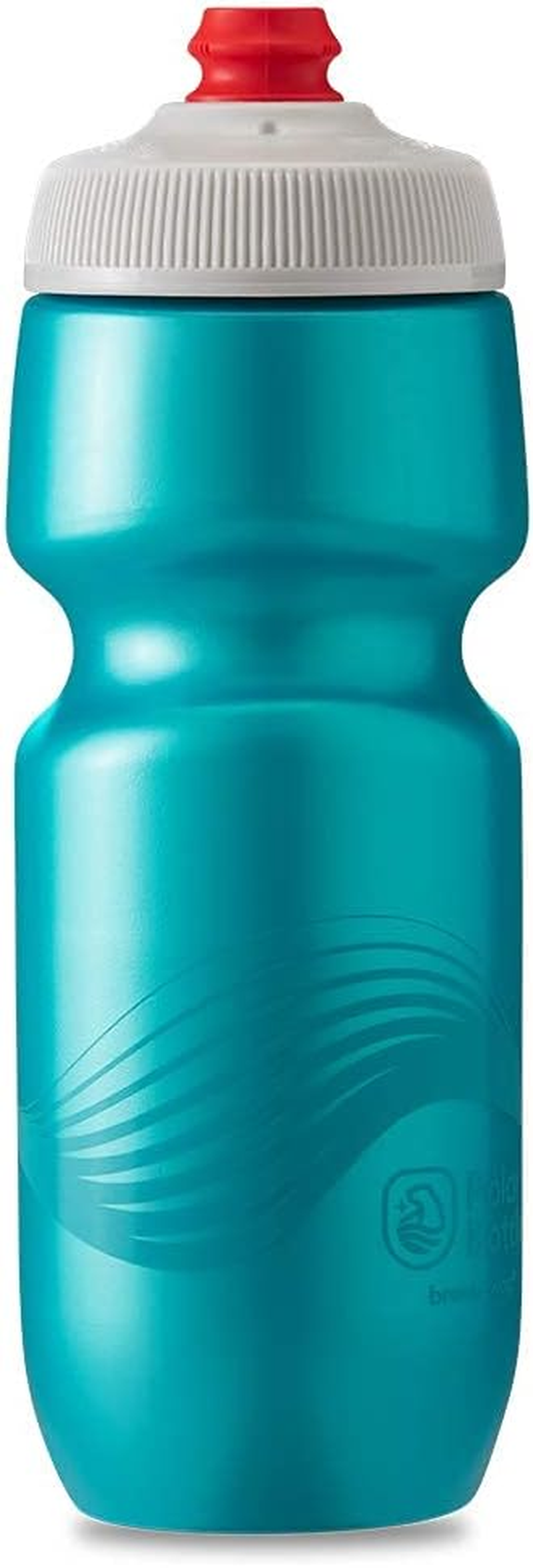 Polar Bottle Breakaway Wave Lightweight Bike Water Bottle - Bpa-Free, Cycling & Sports Squeeze Bottle (Teal & Silver, 24 Oz) image number 5