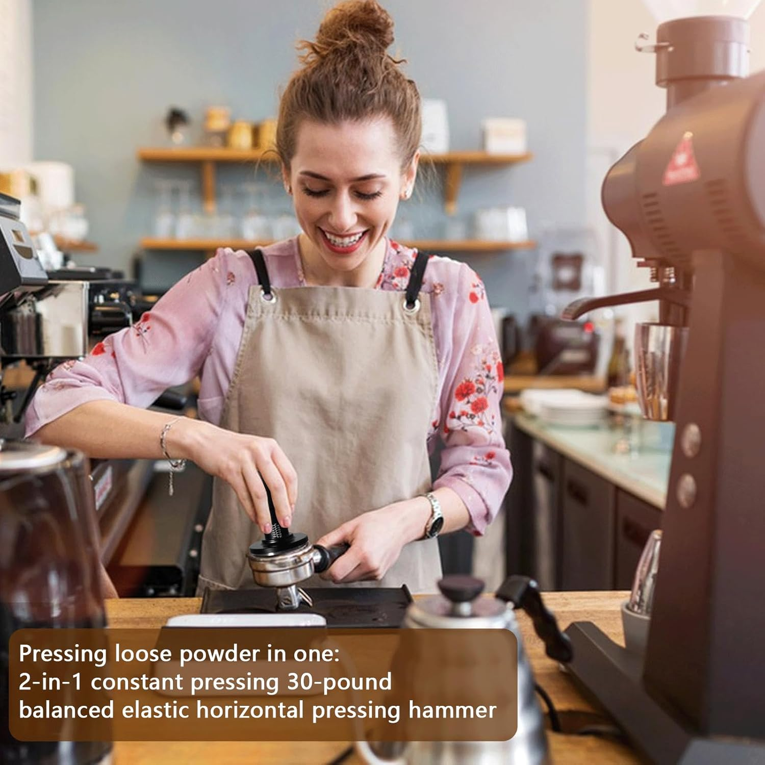 Espresso Tamper with WDT Tool, 2 in 1 Coffee Tamper 53Mm with Stainless Steel Base, Espresso Coffee Stirrer,8 Needles 0.4Mm WDT Tool Espresso Fits All 54Mm Portafilters,Coffee Gifts image number 5