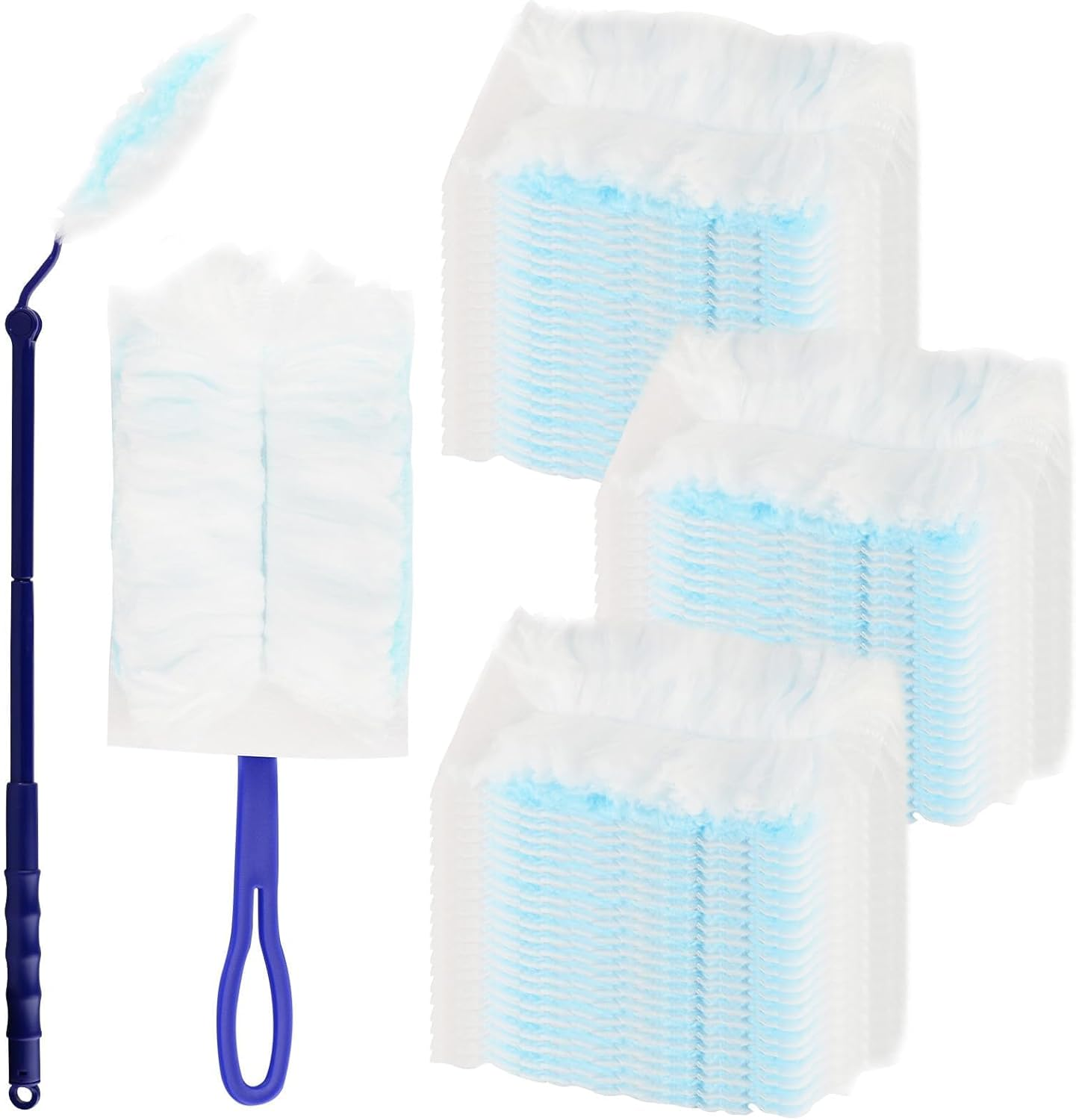 60 Pieces Dust Magnet Duster with 1 Handle, 1 Telescopic Rod, Microfiber Duster Set Cleaning Tool for Office, Electric Filter, Cleaning Tool for Cleaning image number 4