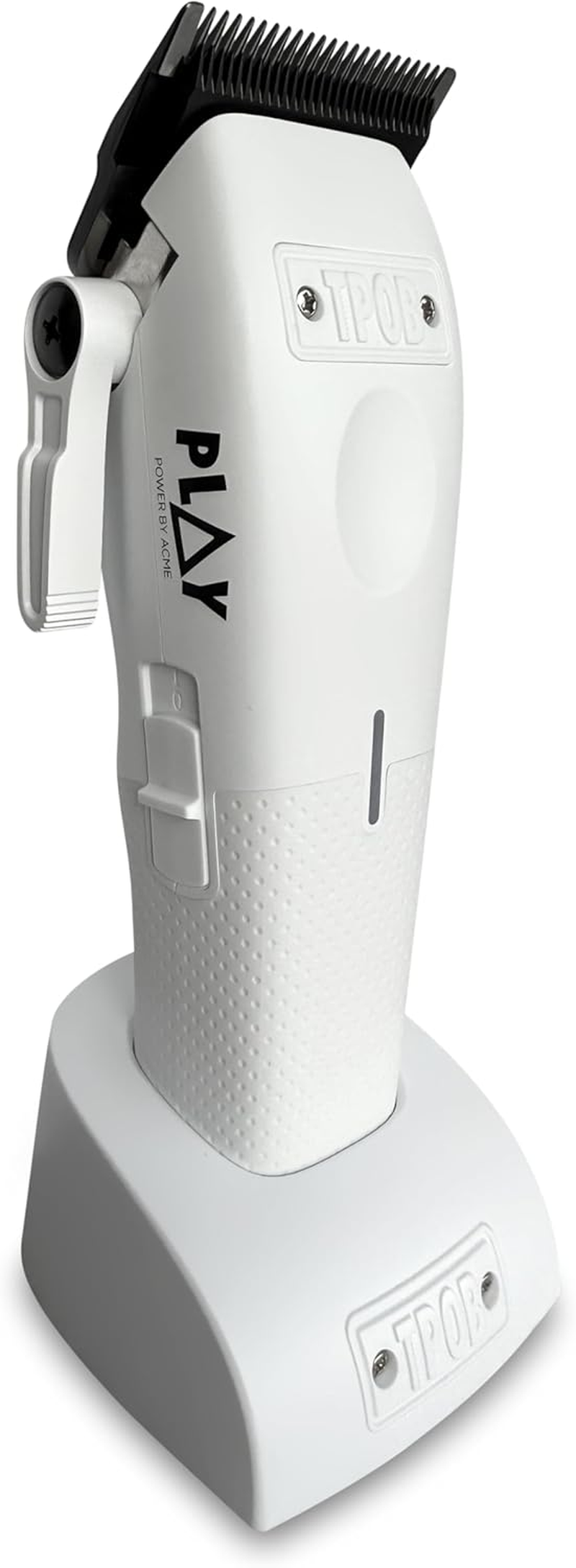 TPOB Professional Barber Hair Clipper Play Mini White for Men 7500 RPM with White Rubber Grips - Black image number 6