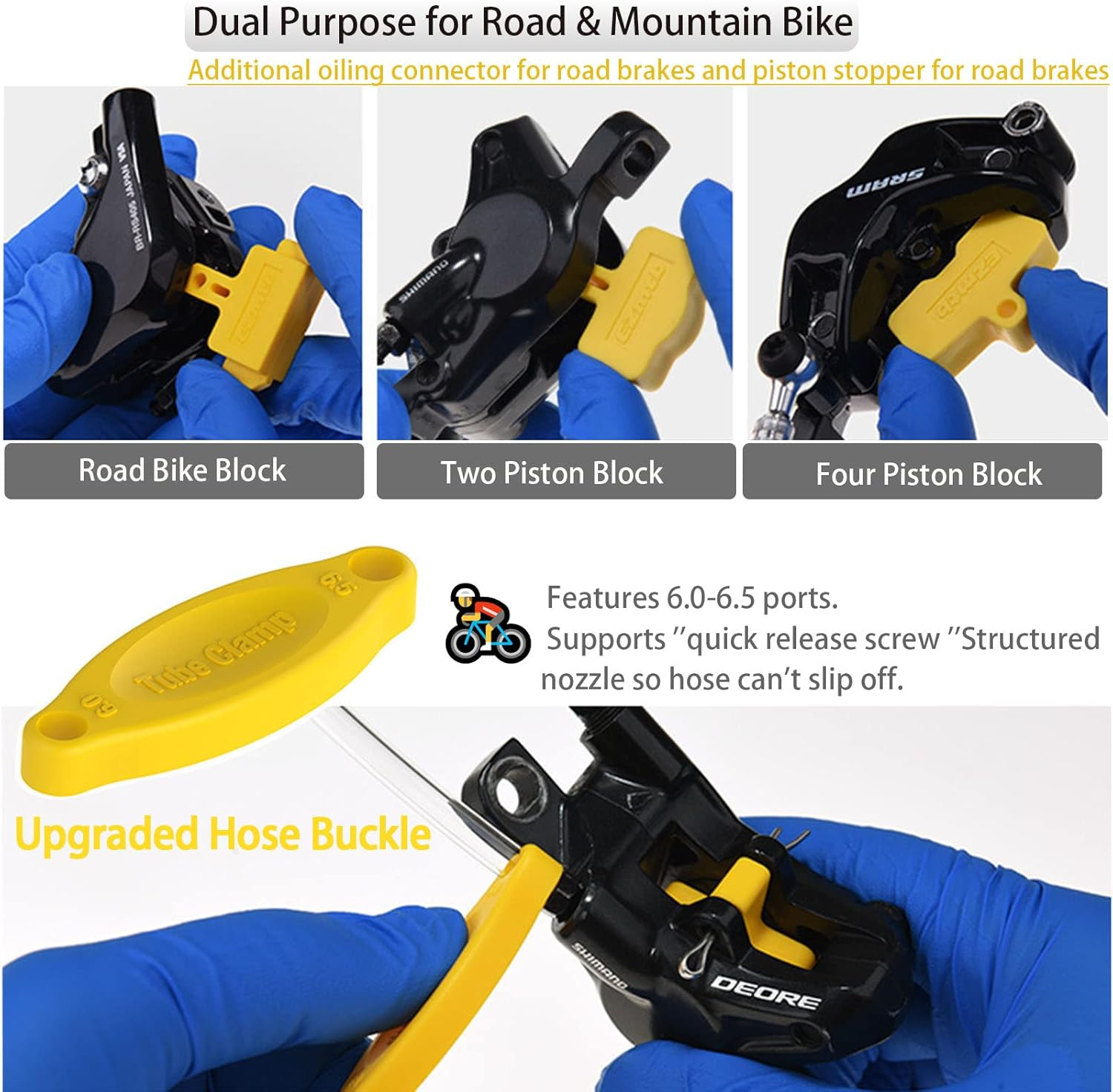 Brake Bleed Kit for Shimano, TEKTRO, TRP Hydraulic Disc Brakes, Brake Fluid Bleeder Kit for Mtb/Road Bike Brake, with Performance Mineral Oil Brake Fluid 120Ml/4Oz, Professional Brake Bleed Kit image number 2