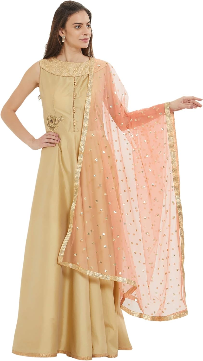 Dupatta Bazaar Women Gold Cotton Silk Dupatta