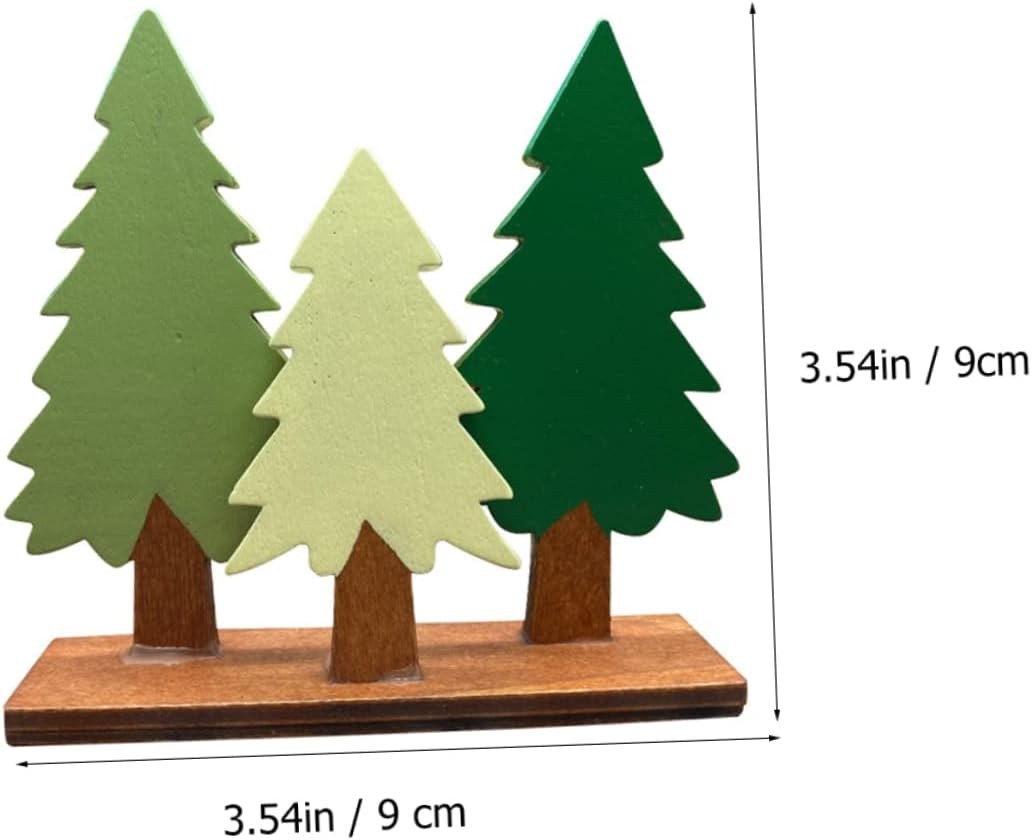 1Pc Adorable Wooden Christmas Pine Decor for Home Desktop Holiday Decoration Material Vibrant Colors for Room Office Garden and Festive Celebrations image number 1