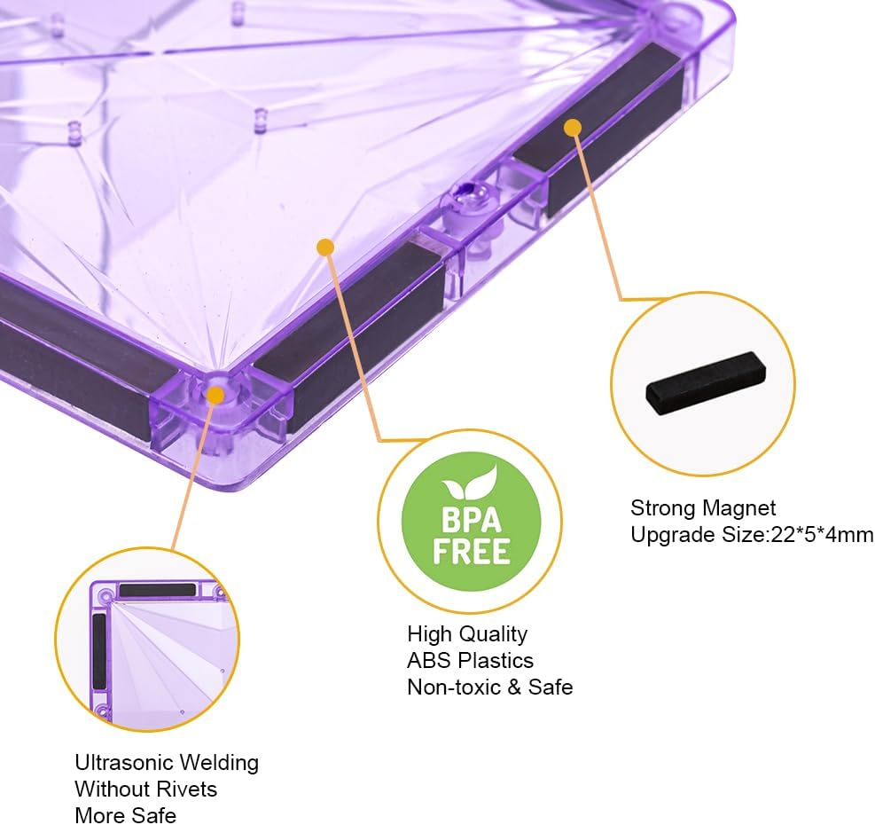 100Pcs Magnetic Tiles for Kids 3+ Year Old,Montessori Toys for Boys & Girls,Magnetic Building Blocks Sets,Stem,Building & Construction,Educational,Safe Creativity image number 5